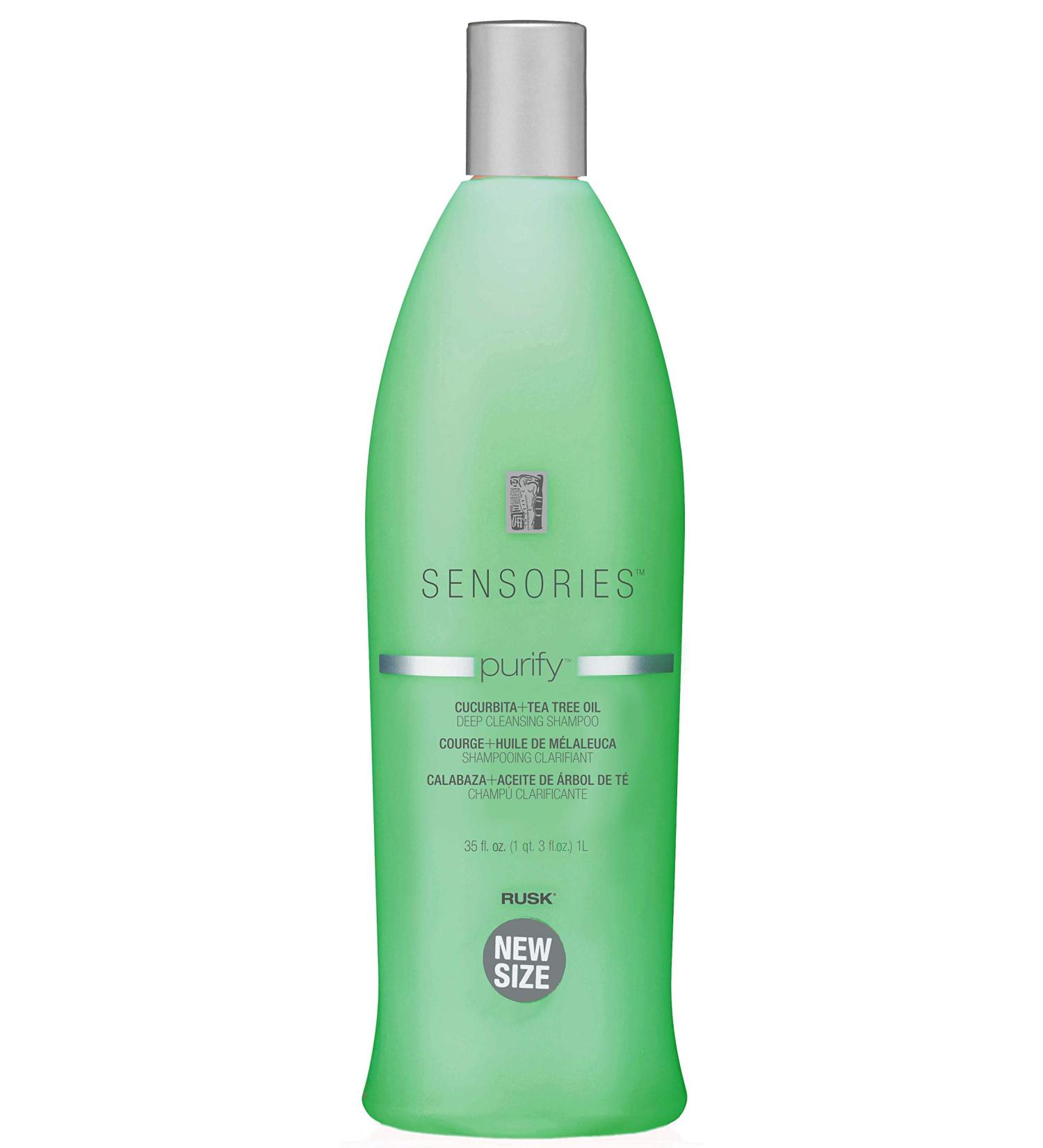 RUSK Sensories Purify Cucurbita and Tea Tree Deep Cleansing Shampoo  Deep-Cleansing Shampoo  Rids Hair of Impurities and Styling Product Buildup  33.8 Fl Oz (Pack of 1)