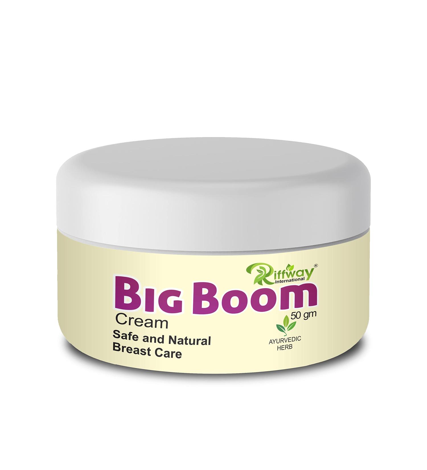 Riffway Big Boom Natural Herbal Breast Cream - Uplifts & Enhances Women's Bust Growth (50GM) - Ideal for Uneven Body Shape - Buy Online on SooperMarket.com