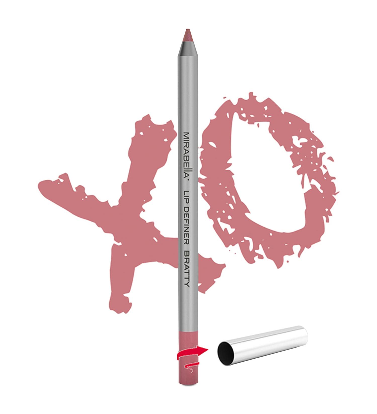 Mirabella Lip Definer Pencil Bratty - Retractable Lip Liner with Vitamin C & E - Long-Lasting & Moisturizing Formula - Gluten & Cruelty-Free - Buy Online on SooperMarket.com
