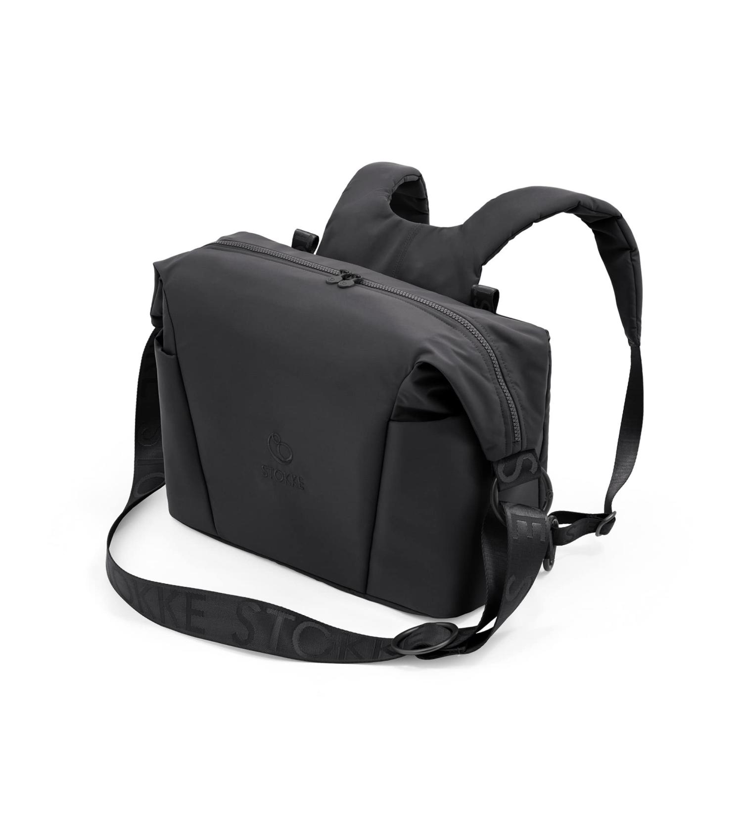 Stokke Xplory X Wrap Pocket - Versatile Shoulder Bag & Backpack - UPF 50+ Water-Repellent Easy to Clean - Rich Black - Buy Online on SooperMarket.com