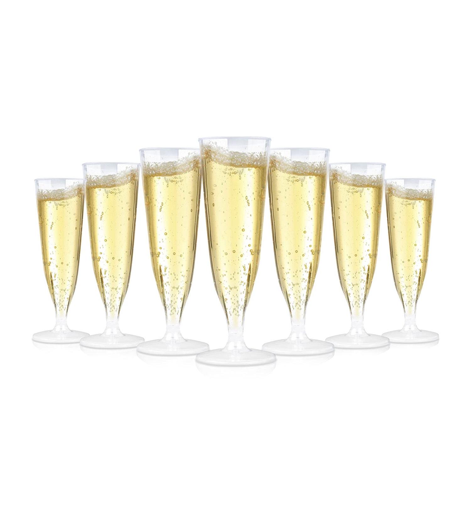 KBG 40 Pack 5 Oz Disposable Plastic Champagne Flutes | Mimosa Bar Glasses | Transparent 30 Pack-2 - Buy Online on SooperMarket.com