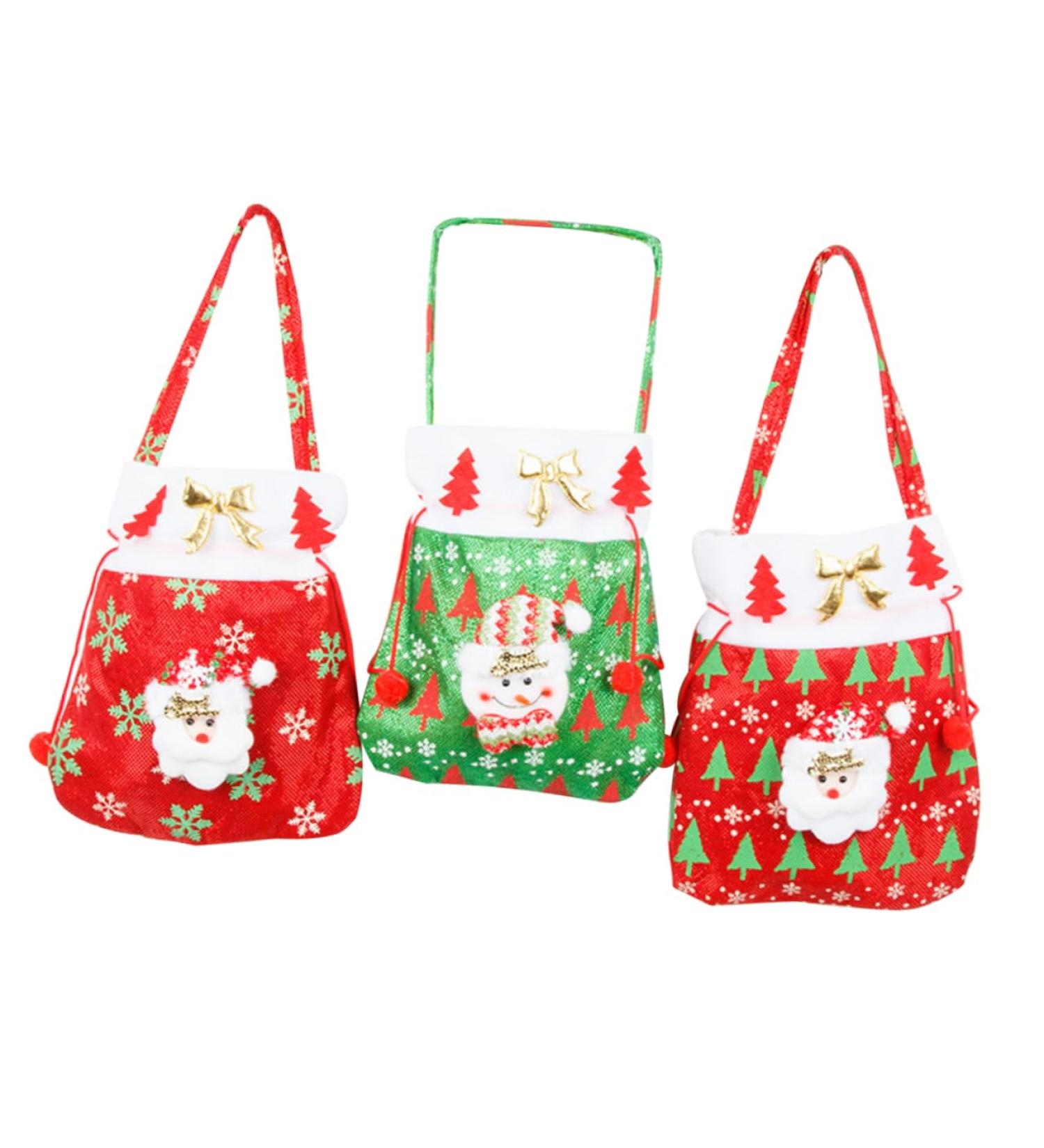 Gogogmee Santa Present 3pcs Christmas Candy Bag Candy Bags Christmas Tote Bags Xmas Bags Bag Backpack Decorate - Buy Online on SooperMarket.com