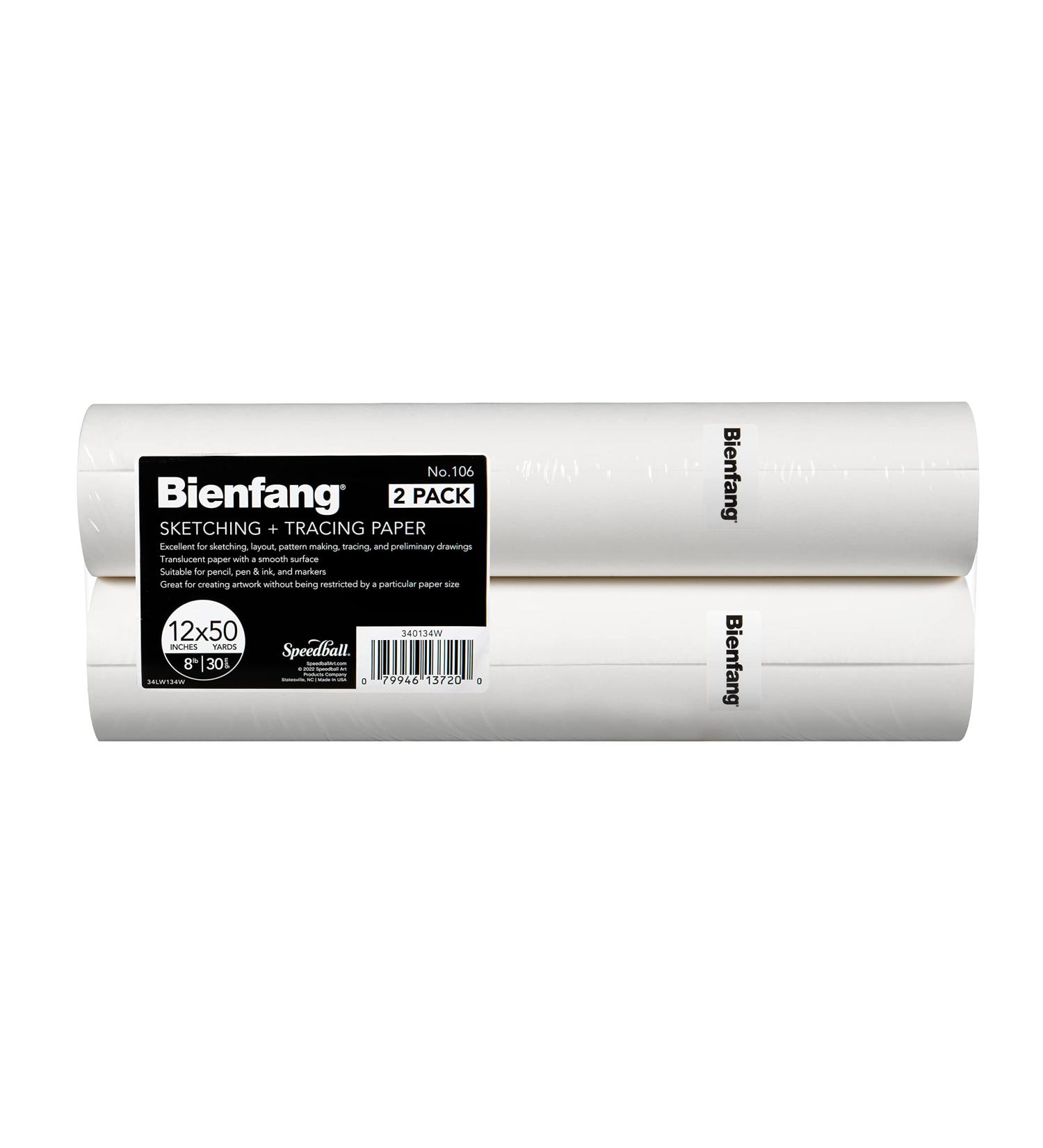 Bienfang Sketching & Tracing Paper Roll  White  12 Inches x 50 Yards (2-Pack) - for Drawing  Trace  Sketch  Sewing Pattern - Buy Online on SooperMarket.com