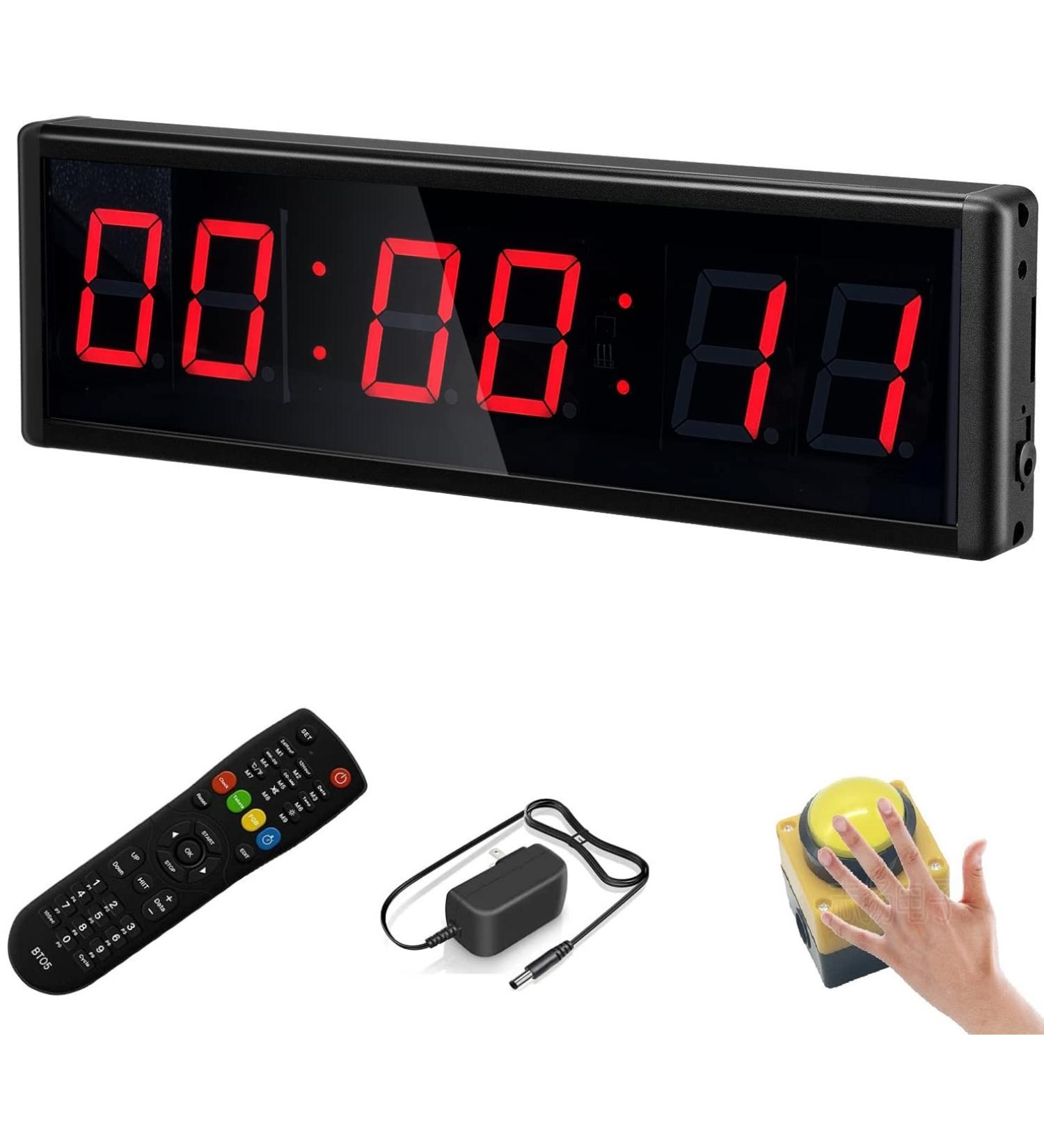 BTBSIGN 2.3 Digital Countdown Wall Clock with Remote - Large Stopwatch for Obstacle Racing - Buy Online on SooperMarket.com