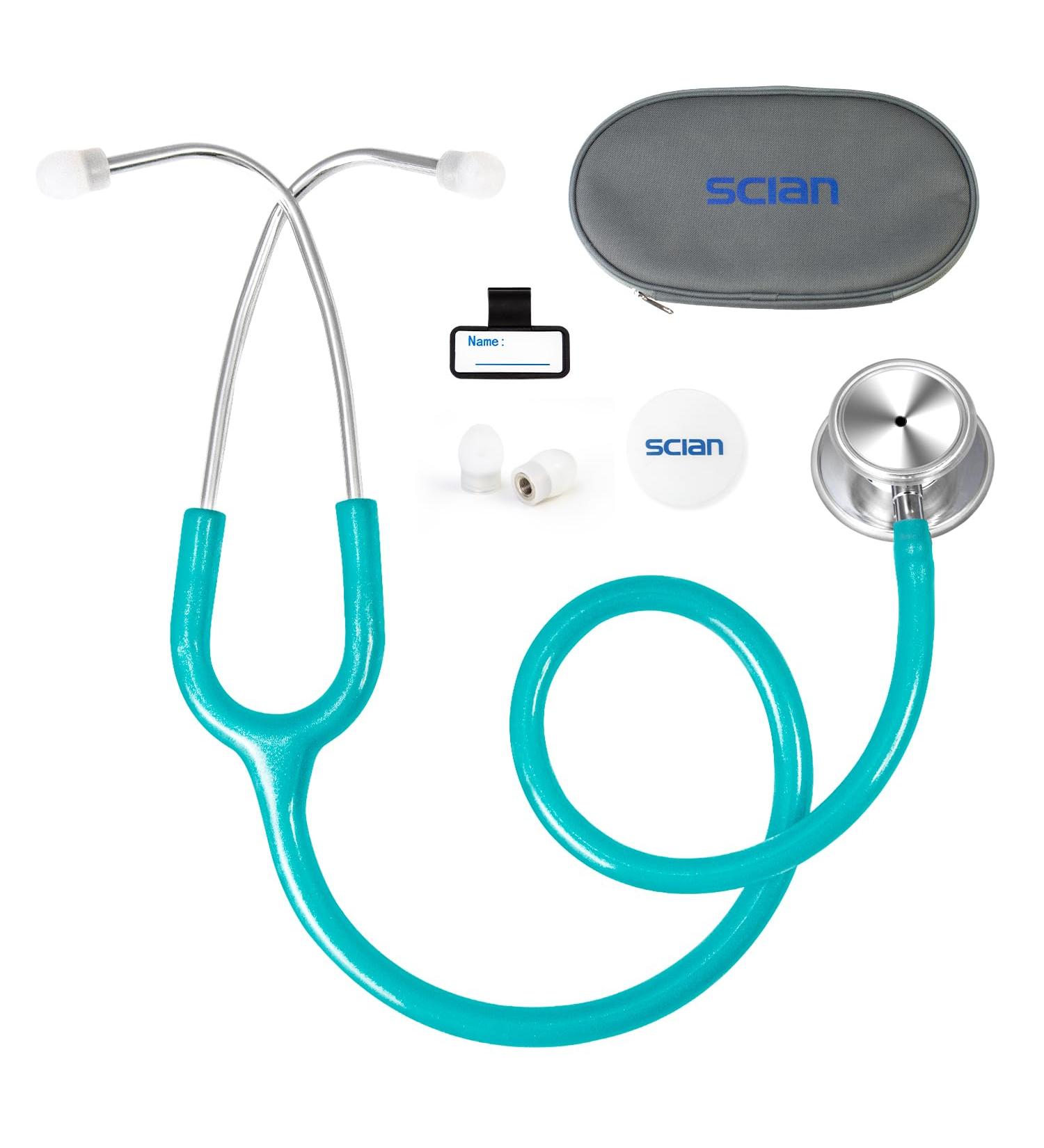 Buy SCIAN Dual Head Stethoscope for Nurses & Doctors - Classic Stainless Steel Medical Supplies with Carrying Bag - Pearlescent Green - Ship Worldwide - Buy Online on SooperMarket.com