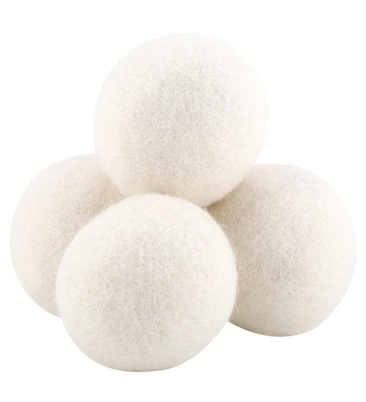 Wool Dryer Balls - Natural Fabric Softener Reusable Reduces Clothing Wrinkles and Saves Drying Time. The Large Dryer Ball is a Better Alternative to Plastic Balls and Liquid Softener. (Pack of 6) - Buy Online on SooperMarket.com