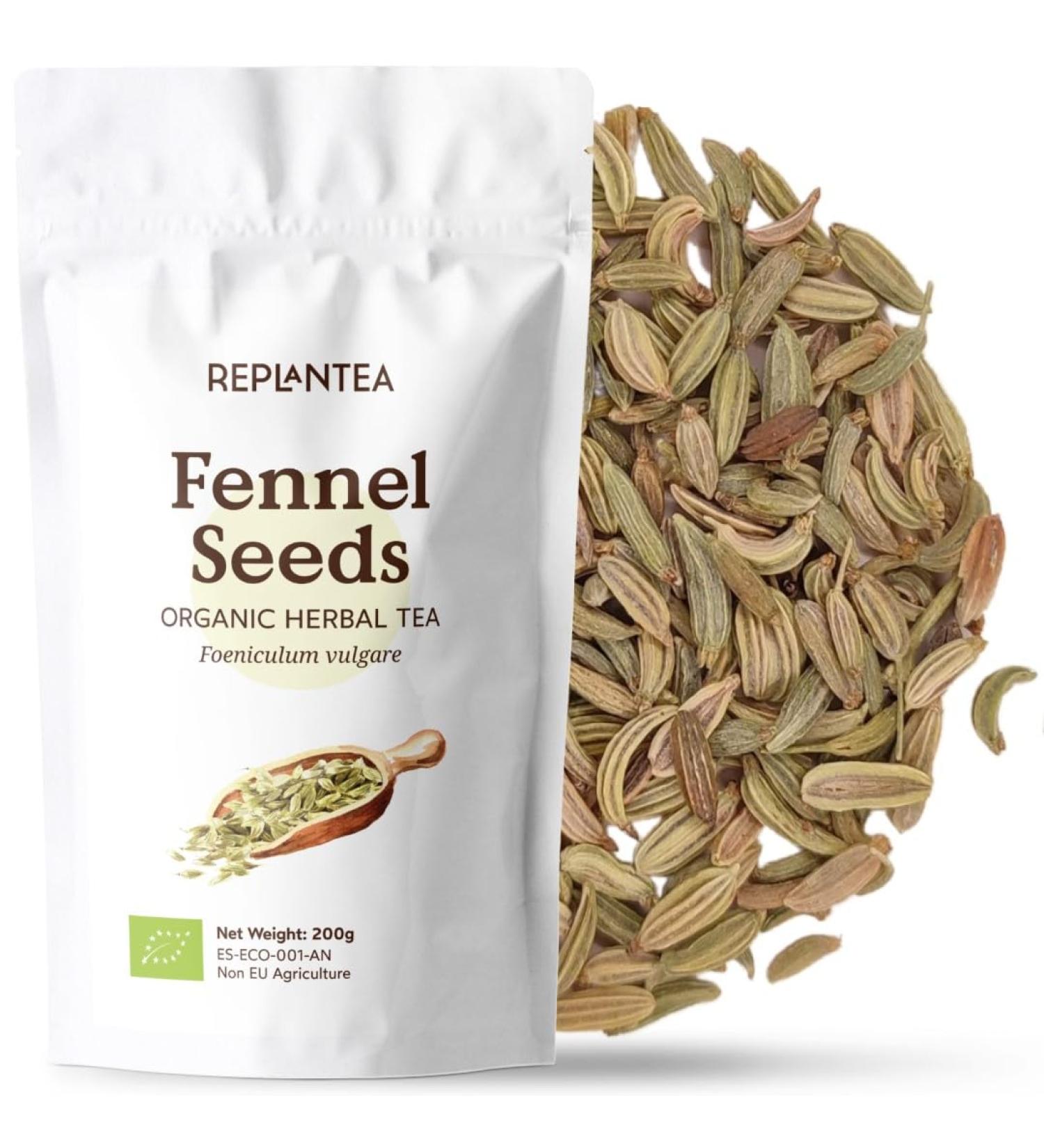 Fennel Seeds Organic 200g (100 Cups) | Organic Fennel Tea Herbal Tea and Digestive Tea REPLANTEA - Buy Online on SooperMarket.com
