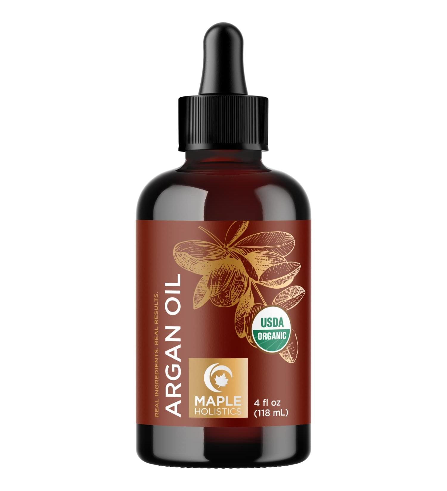 Certified Organic Argan Oil of Morocco for Hair, Skin, and Nails - Cold Pressed, Unrefined - Face, Body, and Hair Care - Buy Online on SooperMarket.com
