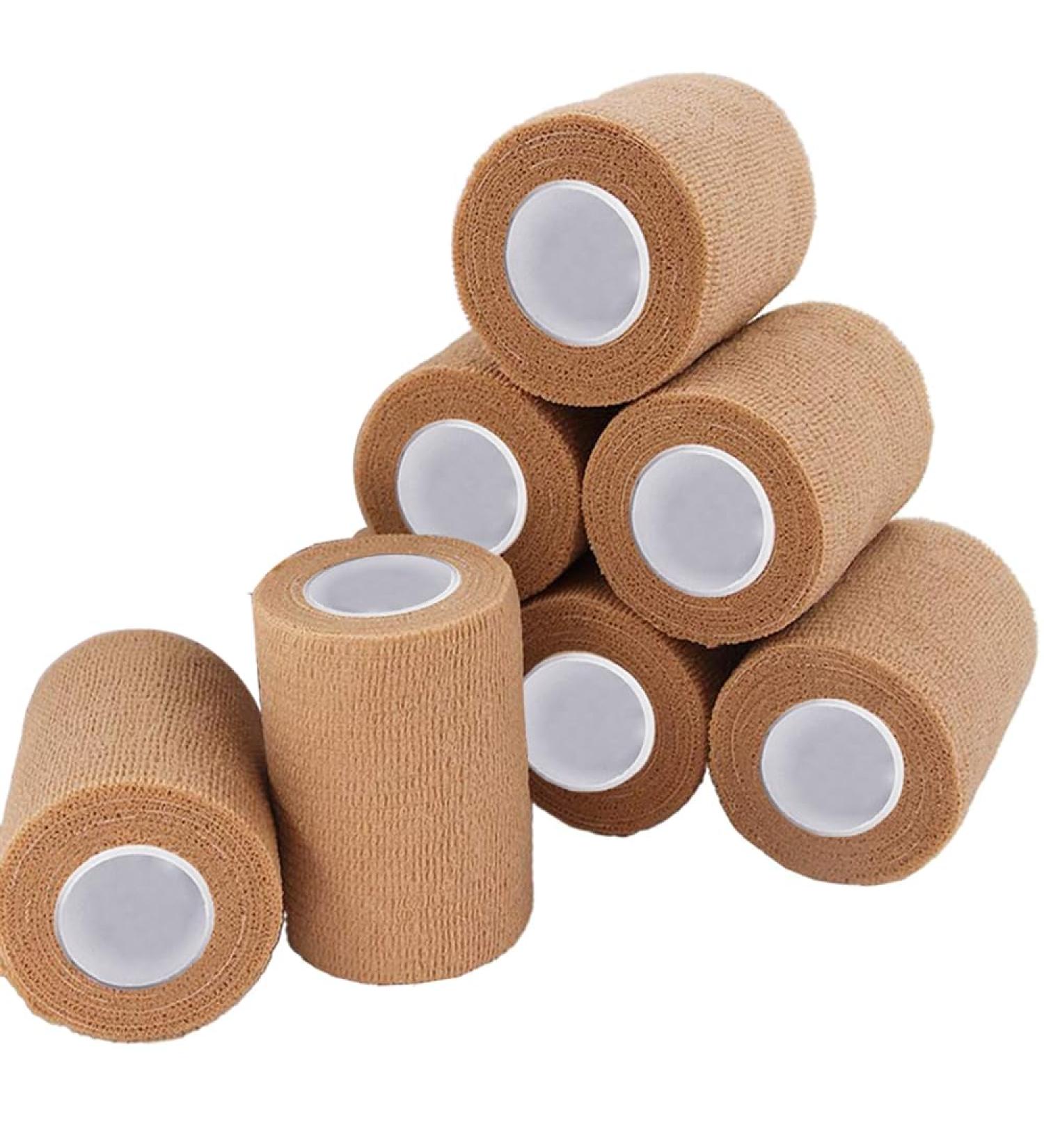 ADMITRY 8 Rolls Self Adhesive Bandage Tape 7.5cm x 4.5m Vet Wrap for Dogs Horses Pets Elastic Cohesive Bandages for Wrist Ankle Sprains and Swelling (Brown) Brown Vet Wrap 7.5cm - Buy Online on SooperMarket.com