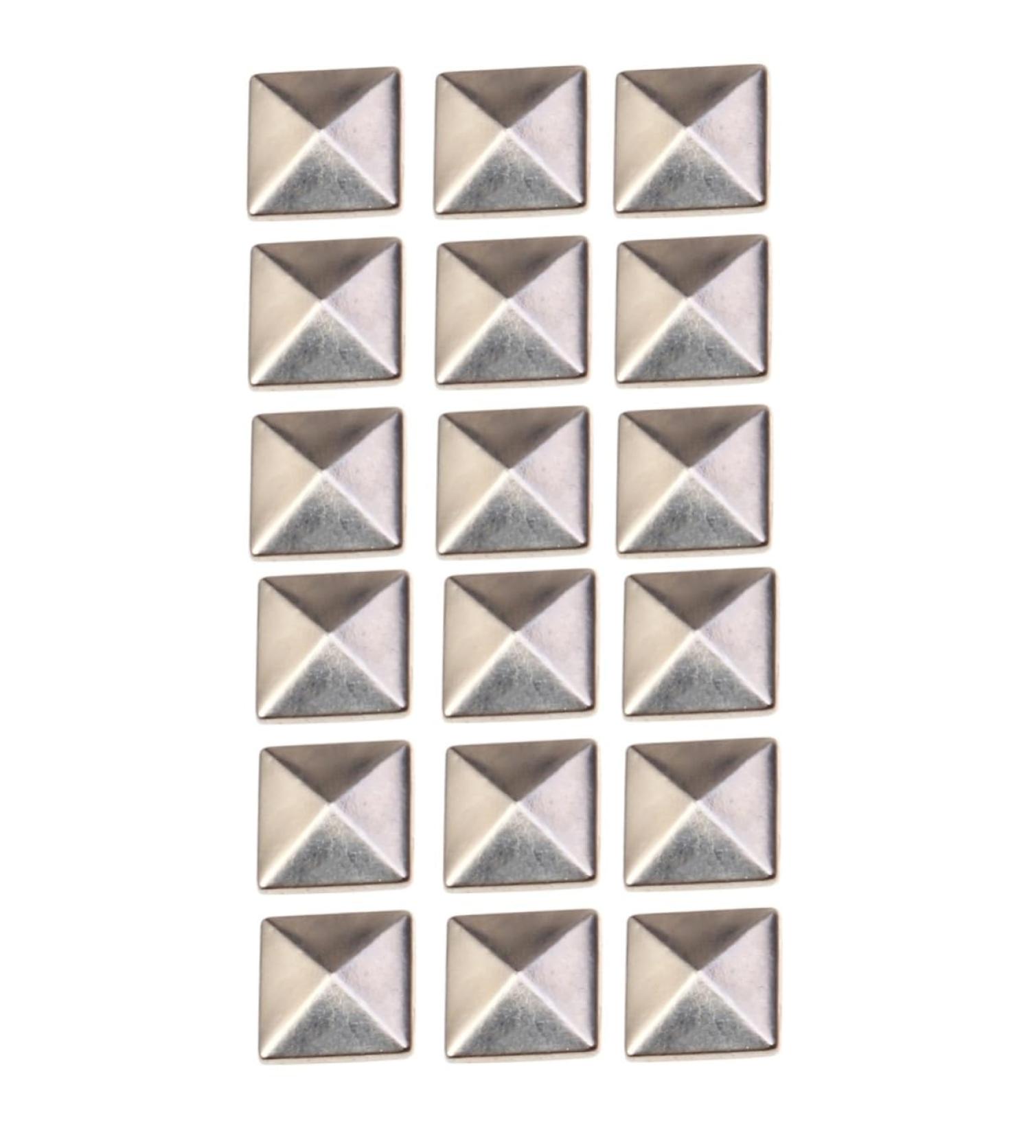 COHEALI 200 Pcs Metal Studs Pyramid Studs Flat Back Metal Spikes Rivet Studs Square Nail Self Made Hot Sheet Silverx2pcs Size 2x2pcs - Buy Online on SooperMarket.com