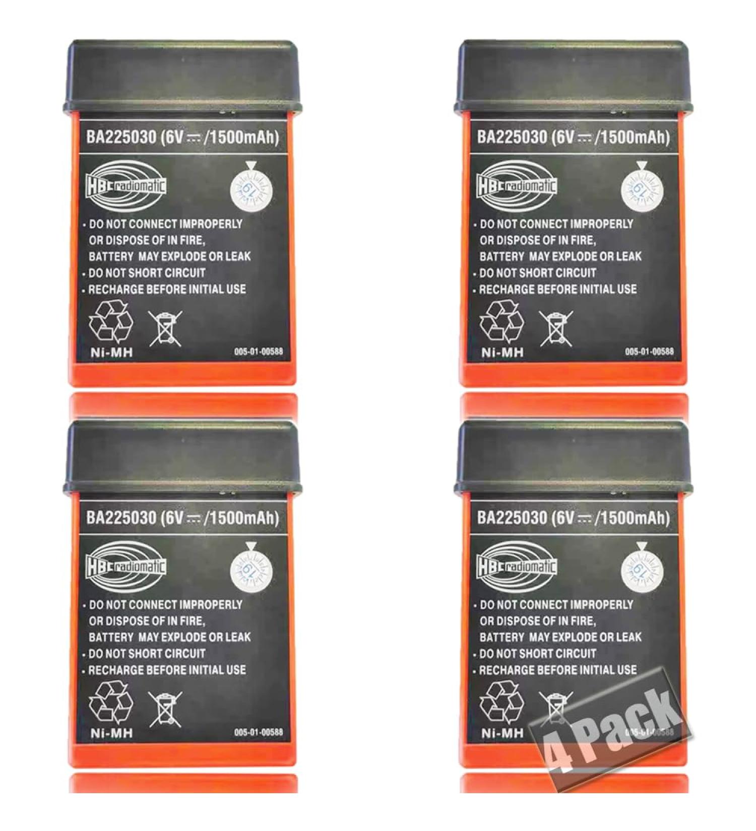 6V 1500mAh BA225030 HBC Radiomatic Ni-Mh Rechargeable Batteries - 4 Pack for Crane Remote Control & Pump Truck - Buy Online on SooperMarket.com