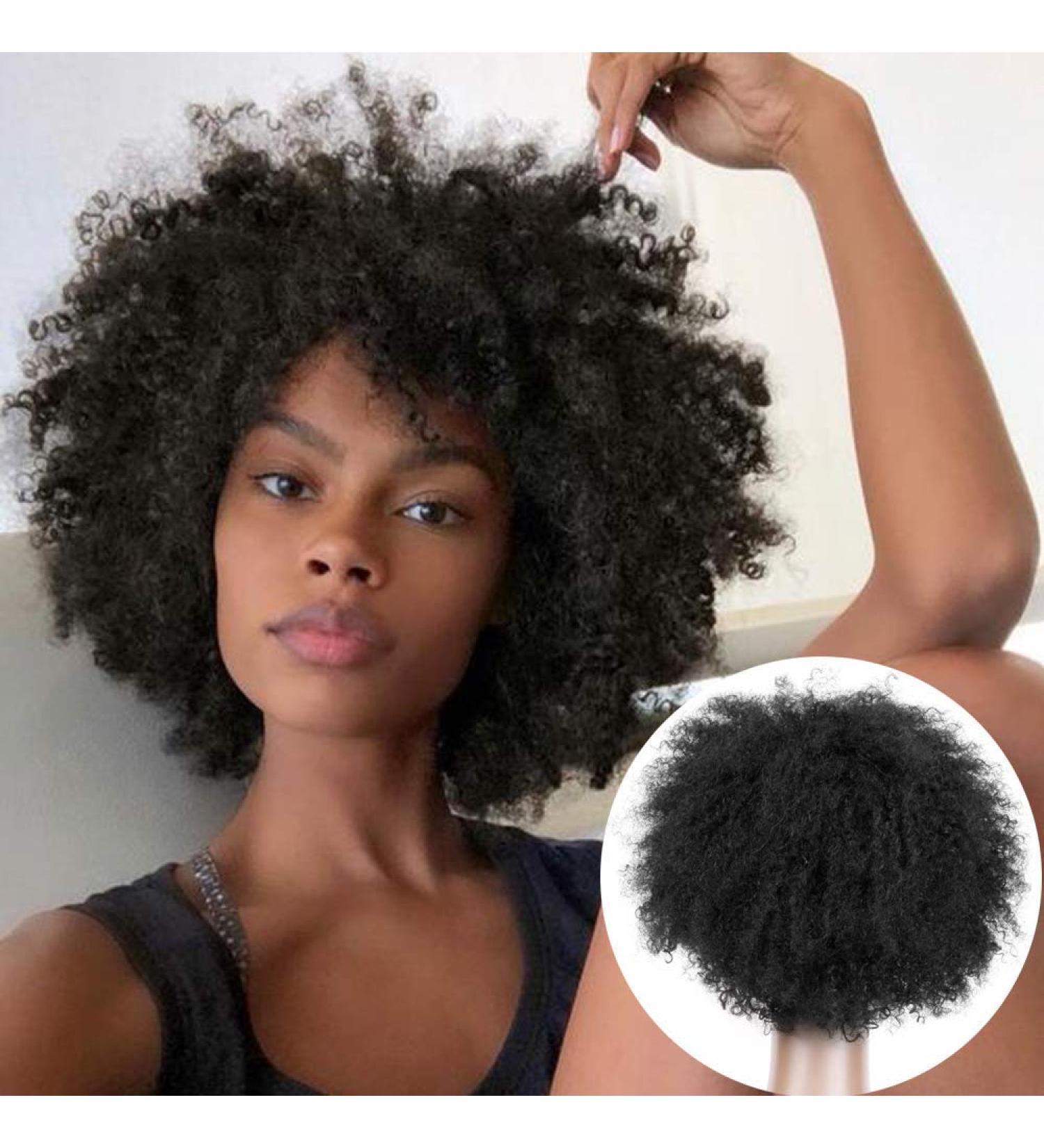 Faddishair Short Afro Wigs for Black Women Bouncy Fluffy Kinky Curly Human Hair Wigs - International Shipping Available - Buy Online on SooperMarket.com