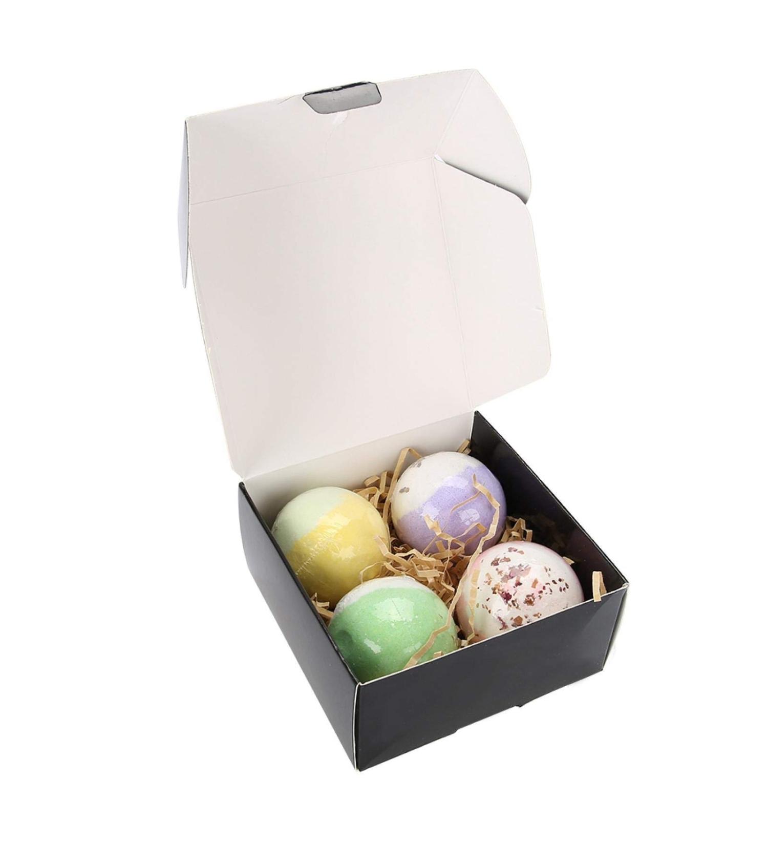 4Pcs Handmade Natural Bath Bombs Gift Set | Lush Bubble Bath for Kids Men & Women - Ideal for Relaxation & Self-Care - Buy Online on SooperMarket.com