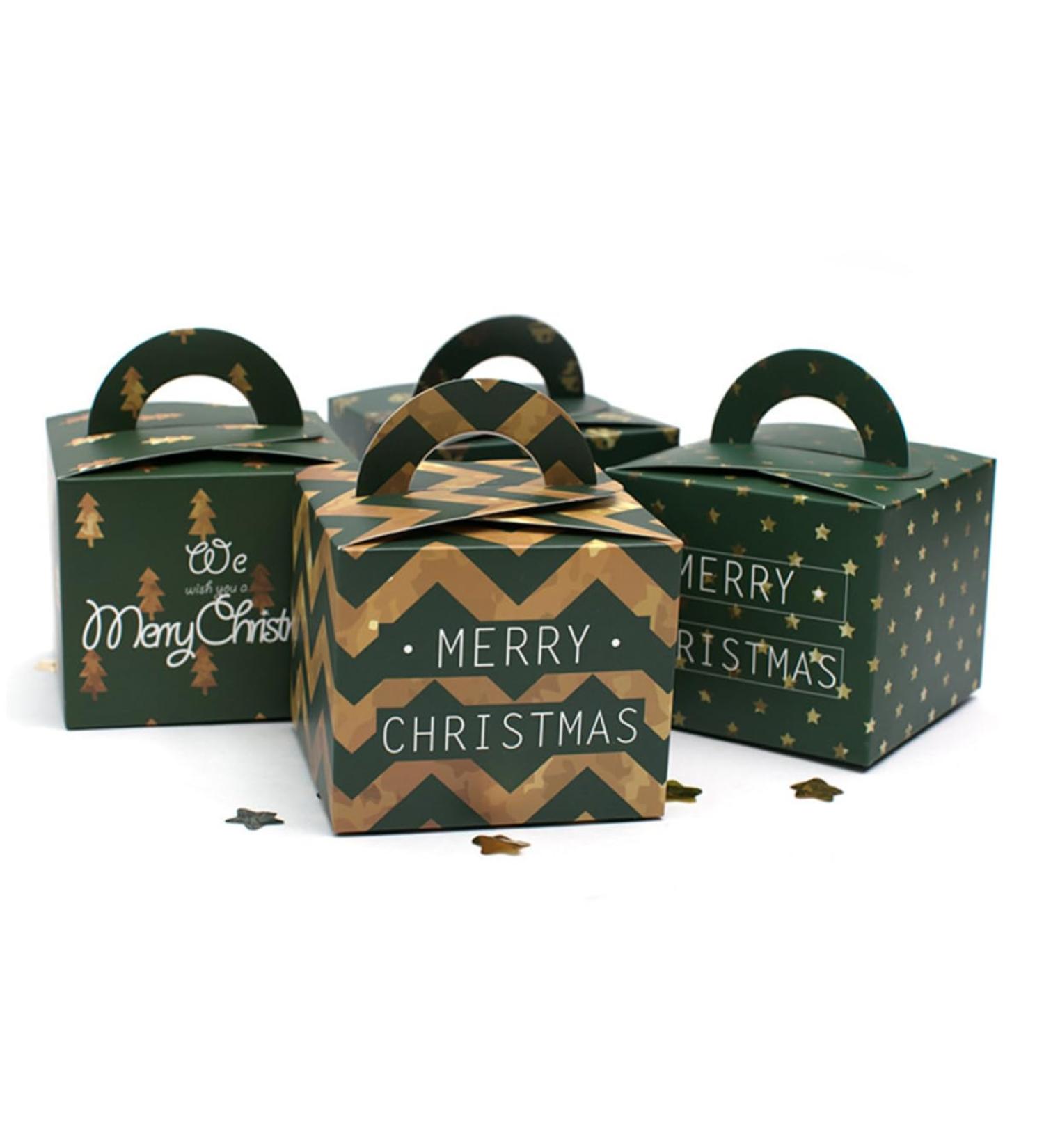 KOMBIUDA 12pcs Boxes Christmas Candy Gift Treat Bags Mini Christmas Paper Boxes Christmas Cookie Boxes Xmas Gift Boxes Christmas Boxes for Presents Christms Gift Boxes Biscuit Container 1 count (Pack of 1) Green - Buy Online on SooperMarket.com
