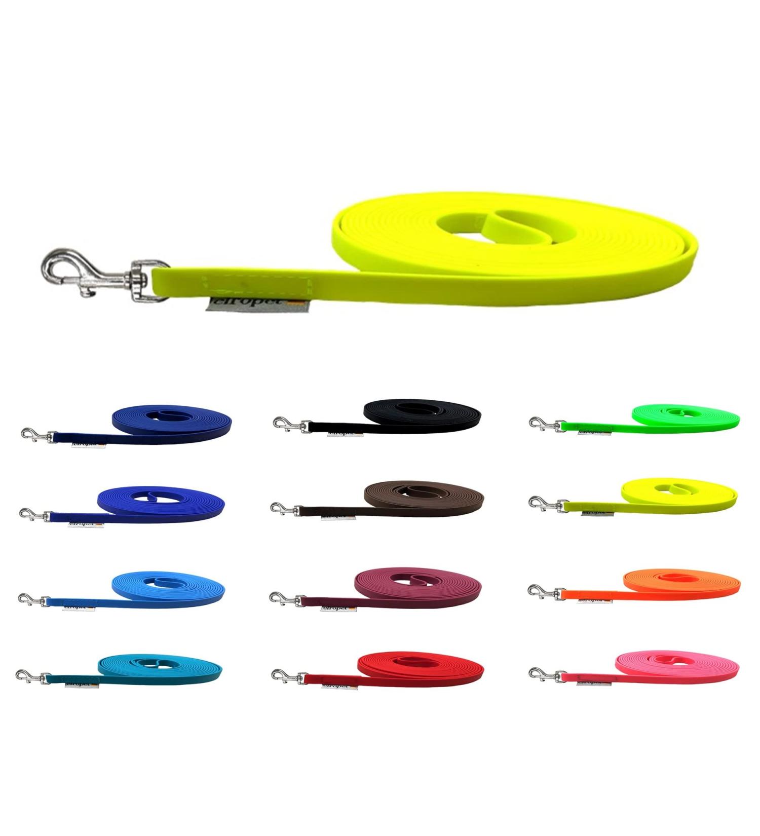 Buy Towline Biothane Dog Leash for Small Dogs - 9mm 3m 5m 15m - Neon Yellow - Durable & Lightweight - Buy Online on SooperMarket.com