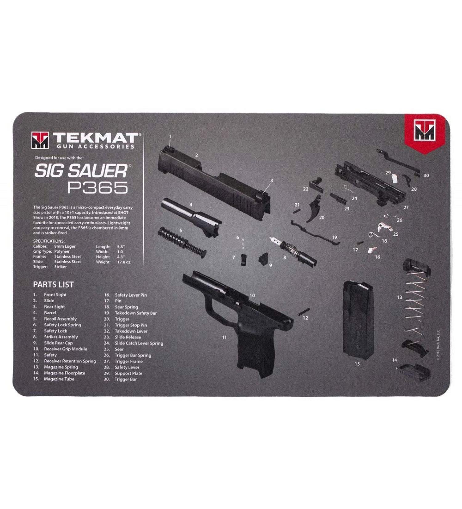 TekMat Cleaning Mat for Sig Sauer P365 Black - TEK-17-SIGP365 - Buy Online on SooperMarket.com