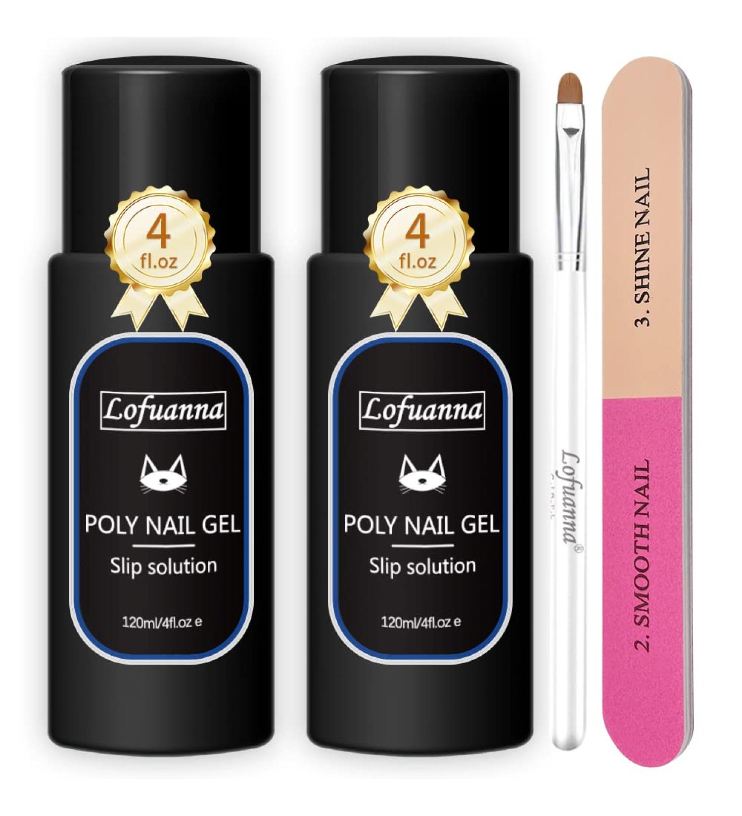 Lofuanna Slip Solution 240ML for Poly Nail Gel - Nail Extension Slip and Brush Conditioner - Nail Builder Gel Liquid for Beginners | SET 1 - Buy Online on SooperMarket.com