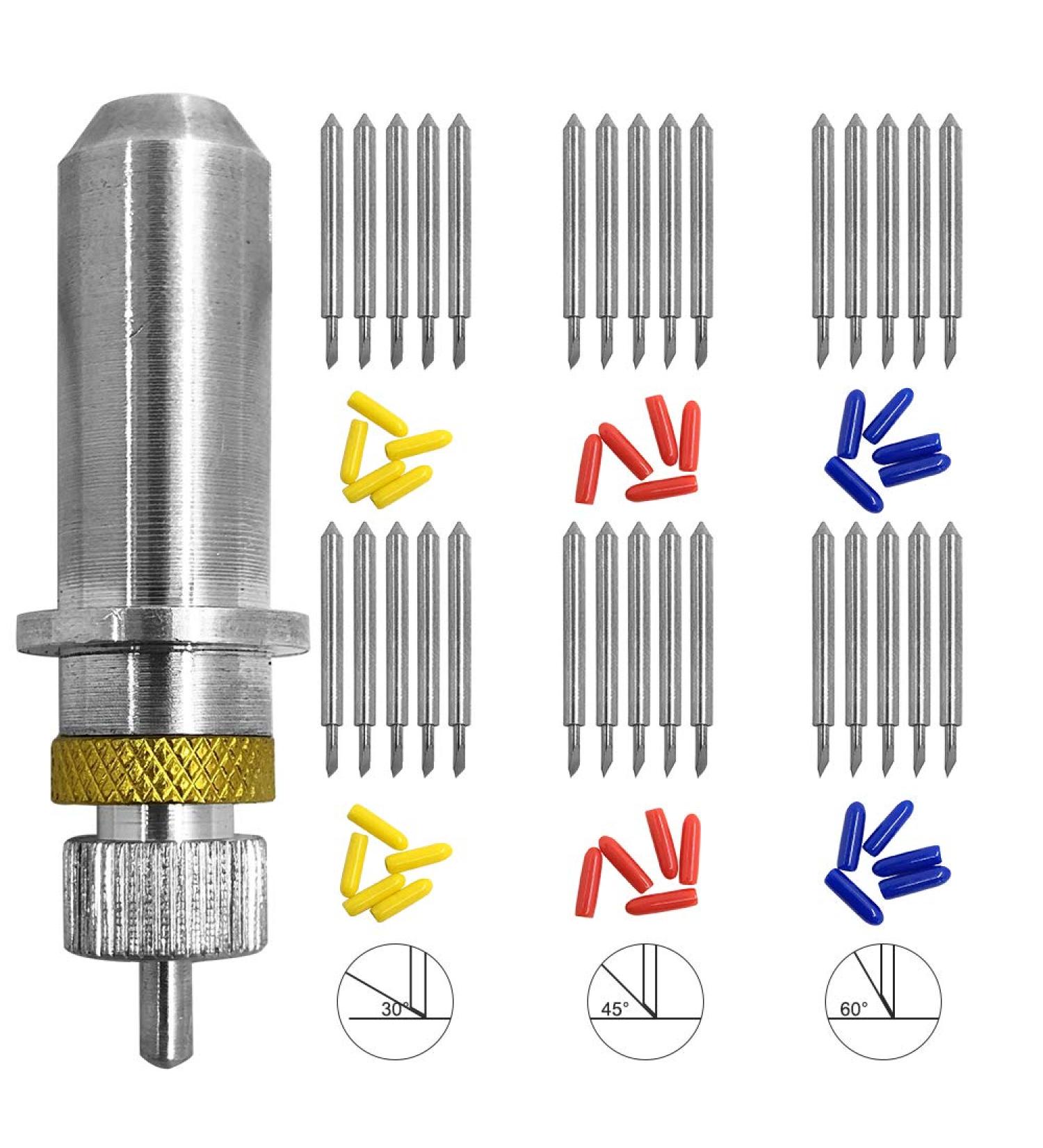 30 pcs (30/45/60 Degree) AFUNTA Blade Vinyl Cutter Plotter Cutting Blades for Roland & Most Domestic and Imported Plotter with Blade Holder Base - Buy Online on SooperMarket.com