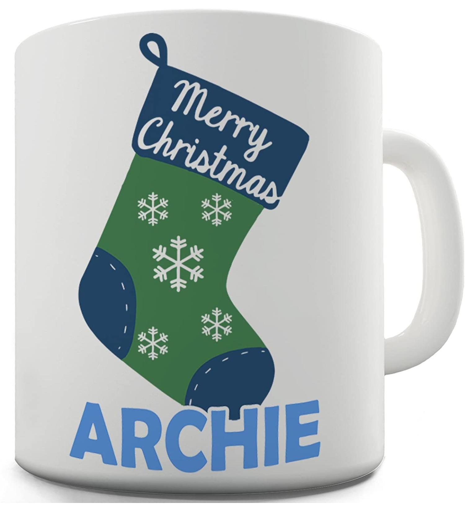 Berry Prints 11 OZ Merry Christmas Stocking Personalised Coffee Mugs for Tea Hot Chocolate - Ceramic Cups for Valentine Birthday Gift Home and Office - Buy Online on SooperMarket.com
