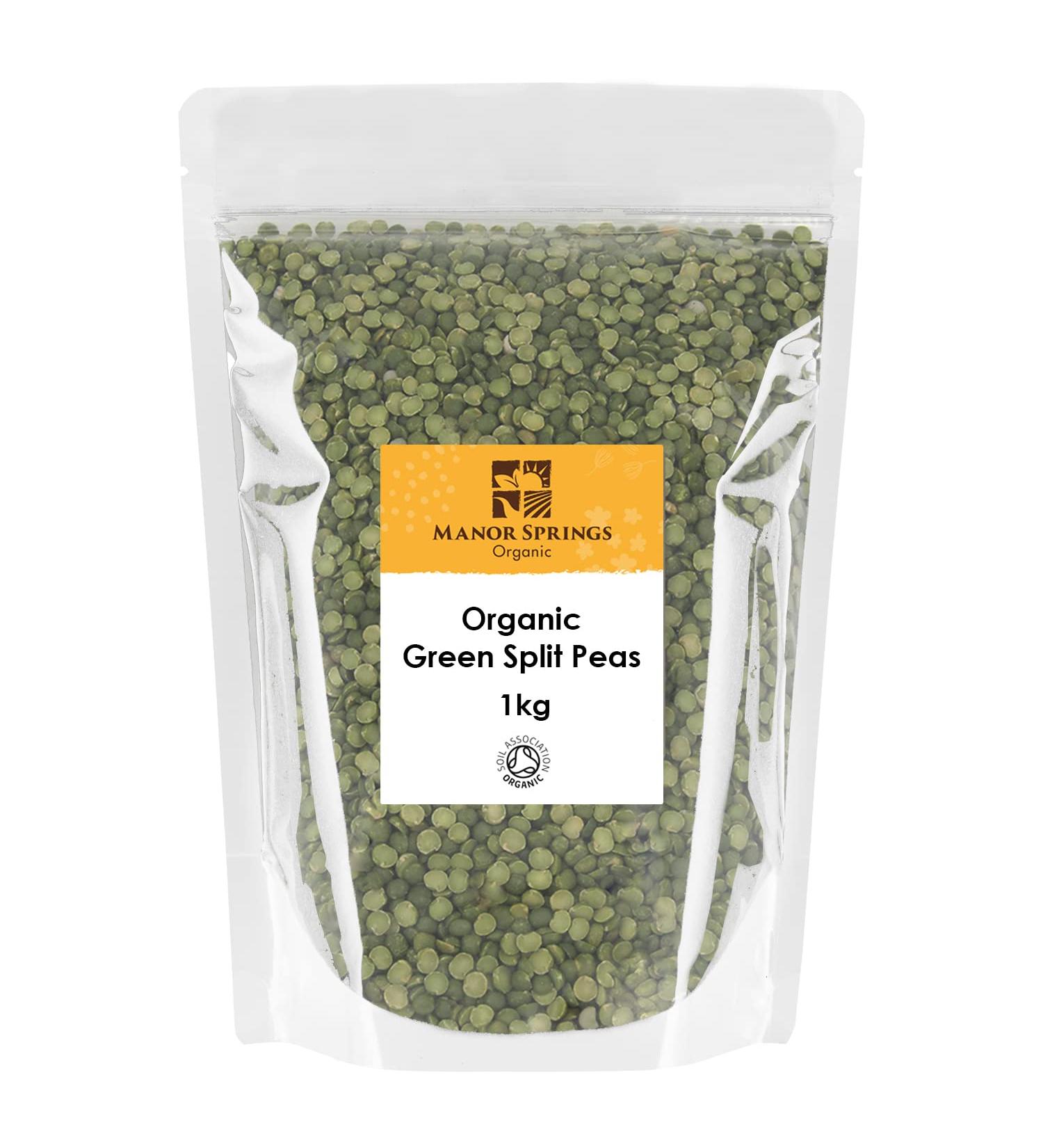 Manor Springs Organic Green Split Peas 1kg - Premium Quality, Certified Organic - Buy Online on SooperMarket.com