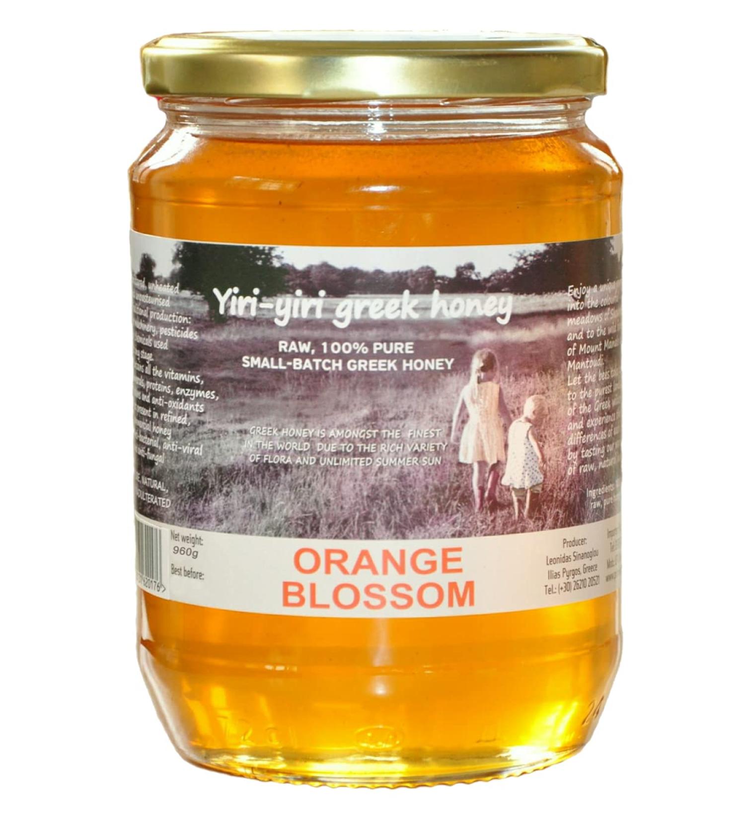 RAW Greek Honey 100% Pure - Orange Blossom 960g - from The Remote Meadows and Orange Groves of Ilia and Argos