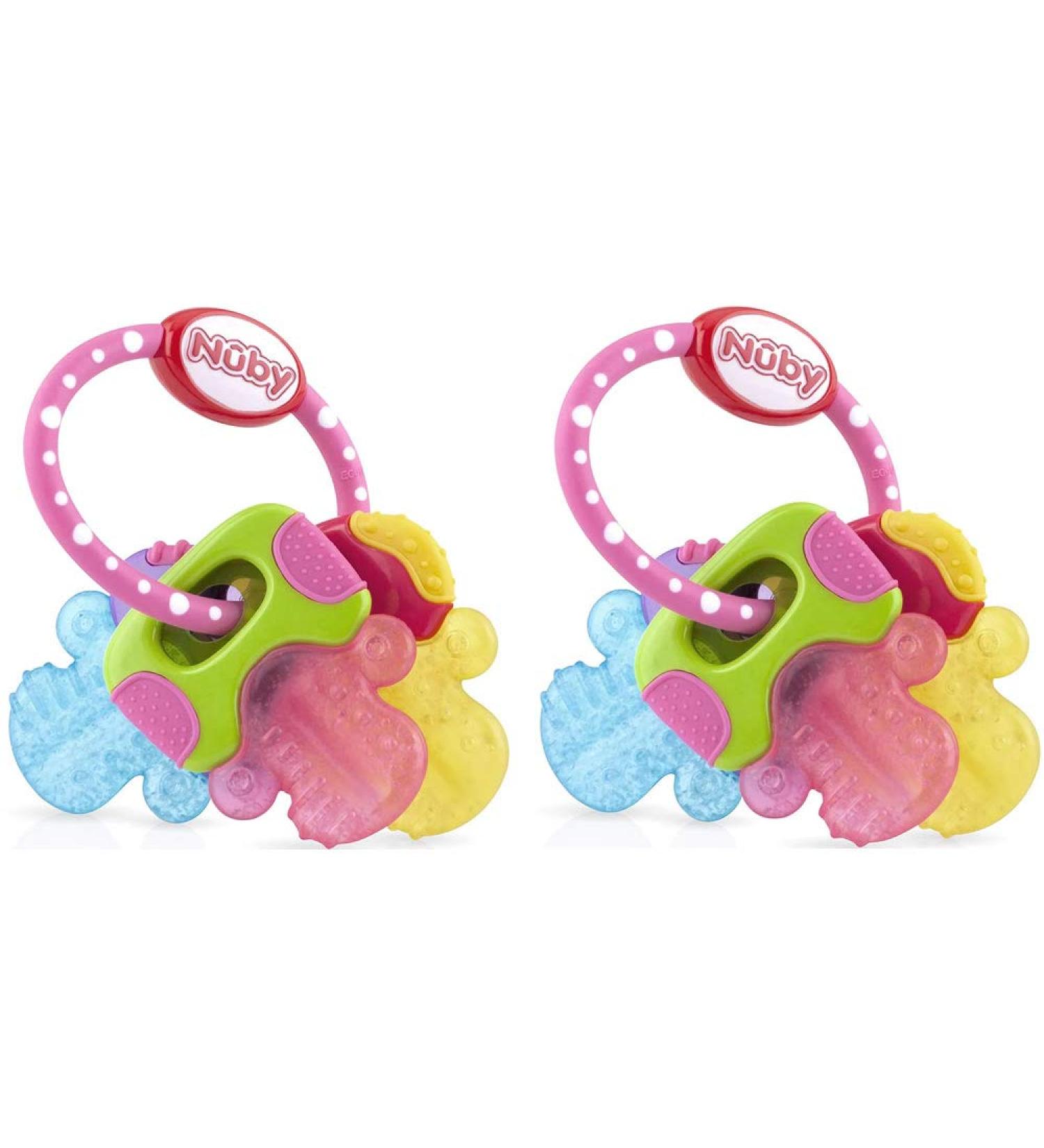 Nuby Ice Gel Teether Keys - 2 Pink Count | Soothing Teething Relief - Buy Online on SooperMarket.com