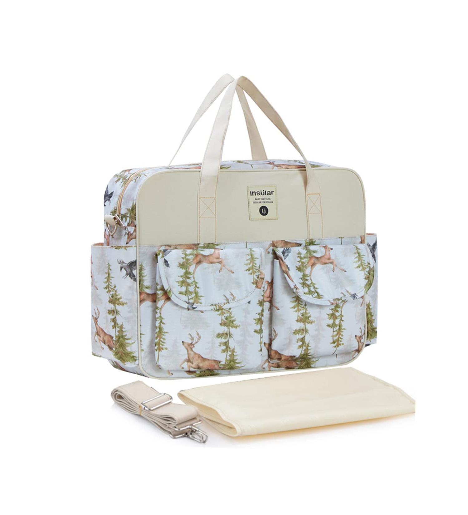 SONARIN Stylish Large Capacity Baby Nappy Changing Tote Bag with Changing Mat - Deer Design - Buy Online on SooperMarket.com