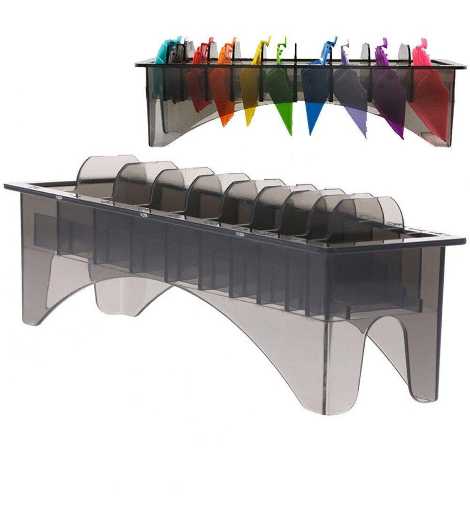 Rectangular Plastic Blade Organizer for 10 Blades Clipper Comb Holder Storage Case Rack 10 Grid Base for Hair Clipper Limit Comb Guide Comb - Buy Online on SooperMarket.com