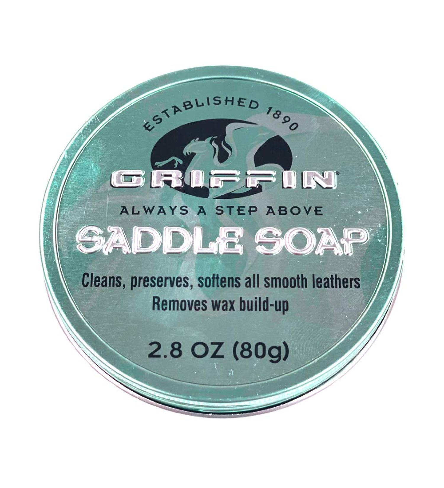 GRIFFIN Saddle Soap - Leather Cleaner, Leather Conditioner and Leather Softener - Shoes, Boots, Handbags and Leather Goods (2.8 oz) - Made in USA