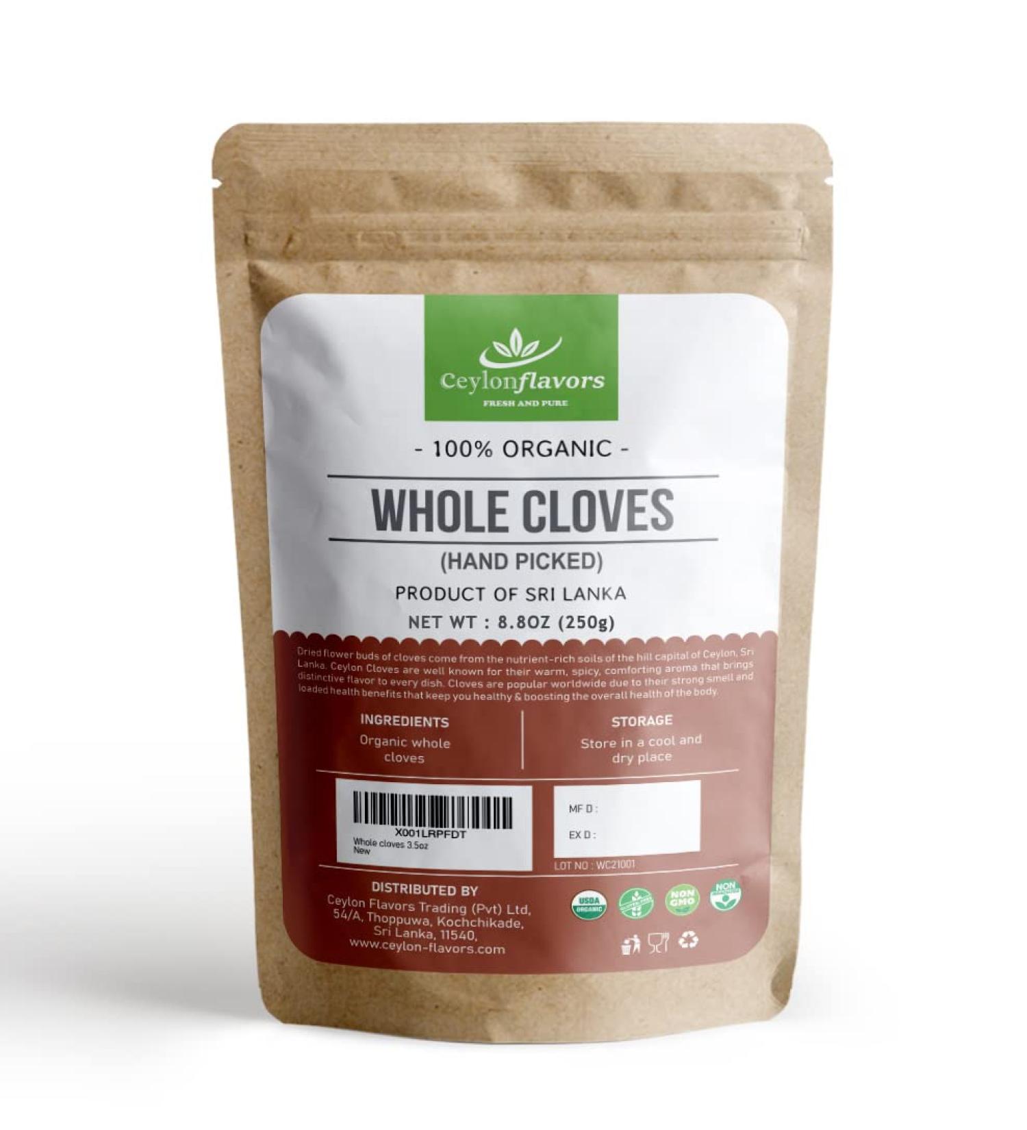 Organic Premium Whole Cloves (8.8 oz) - Handpicked for Quality - Buy Online on SooperMarket.com