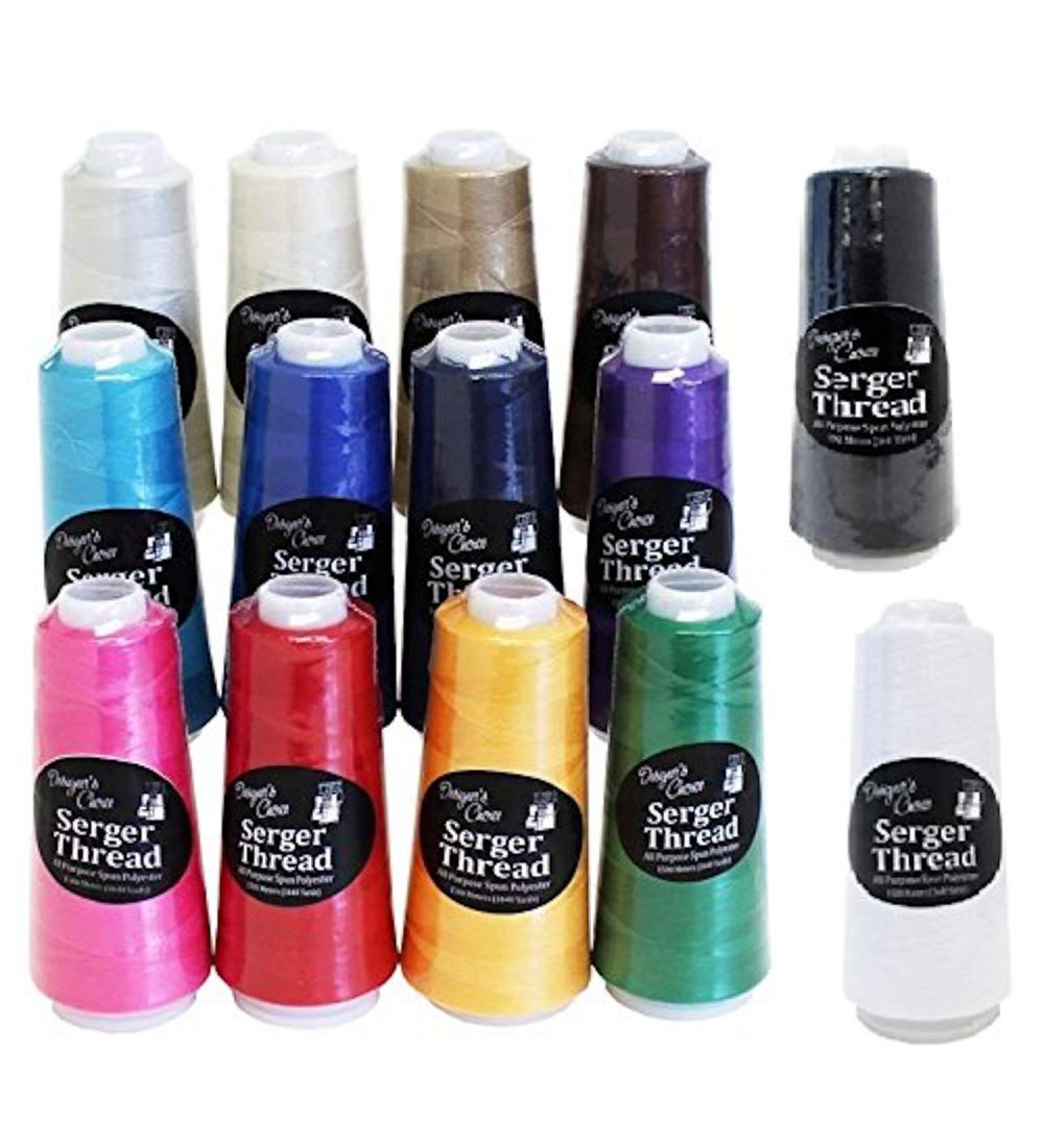 Serger Quilting Embroidery Thread Cones - 1500M Bundle of 14 Assorted Colors: