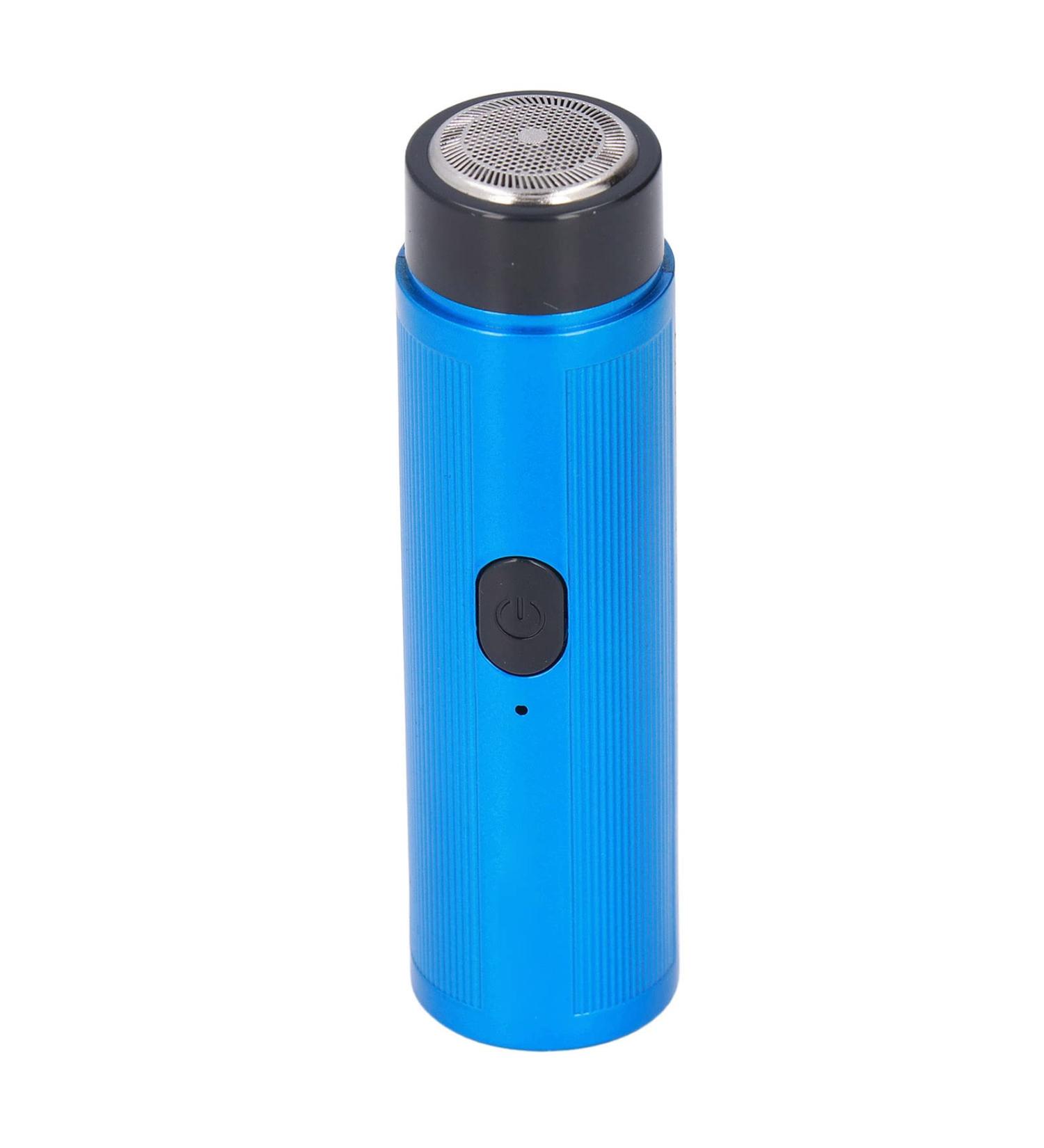 Portable Mini Electric Shaver for Men - Rechargeable Quiet Self-Sharpening | Ideal for Travel & Home Use (Blue - Buy Online on SooperMarket.com