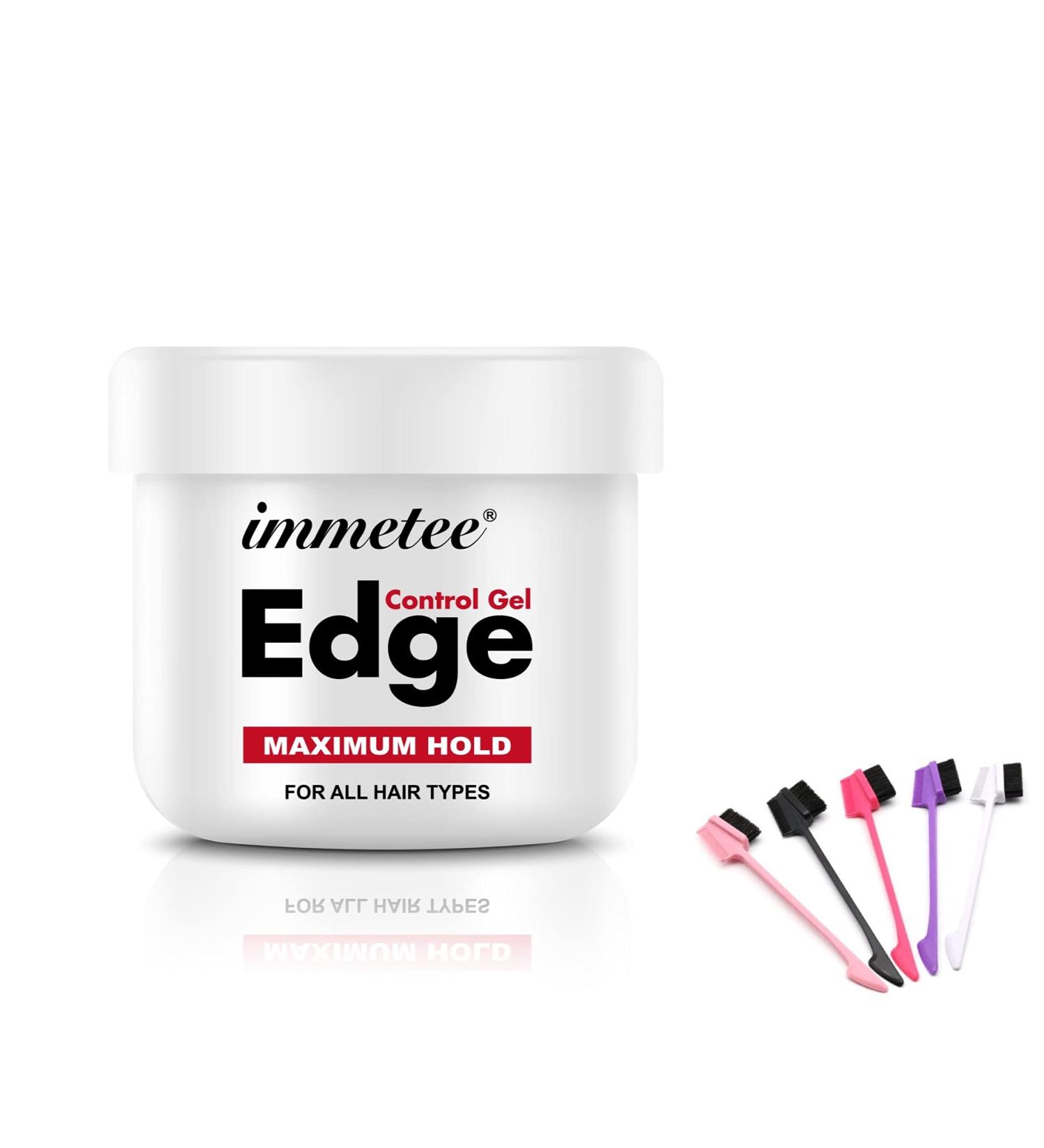 immetee Instant Control Edge Control Gel Long Lasting 4C Extreme Hold Braiding Gel Strong Hold Stylings Wax Non-greasy Smoother Edge (100g+Brush) (Edge Control Gel) - Buy Online on SooperMarket.com