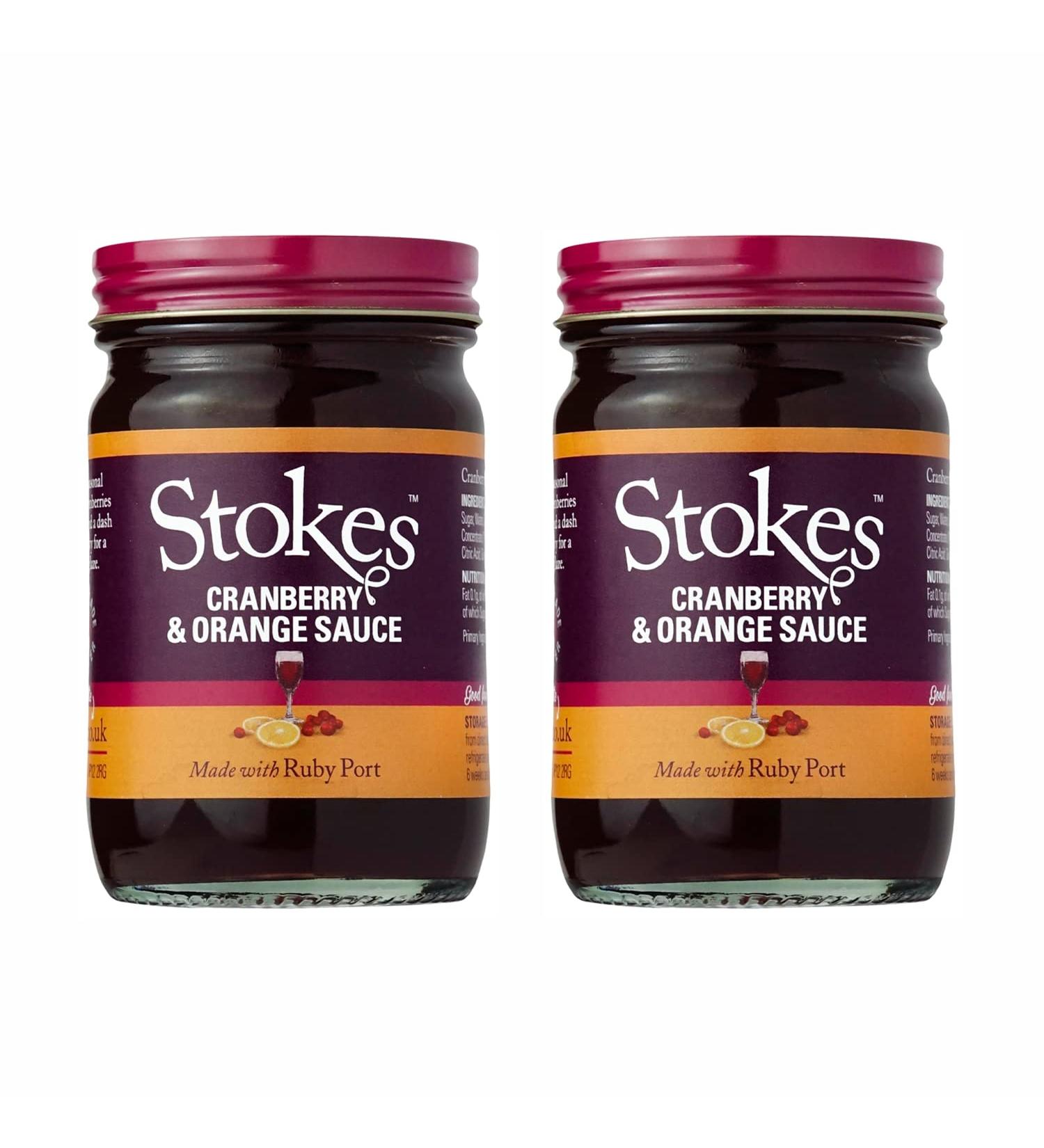Stokes Cranberry & Orange Sauce with Ruby Port 215g - Pack of 2