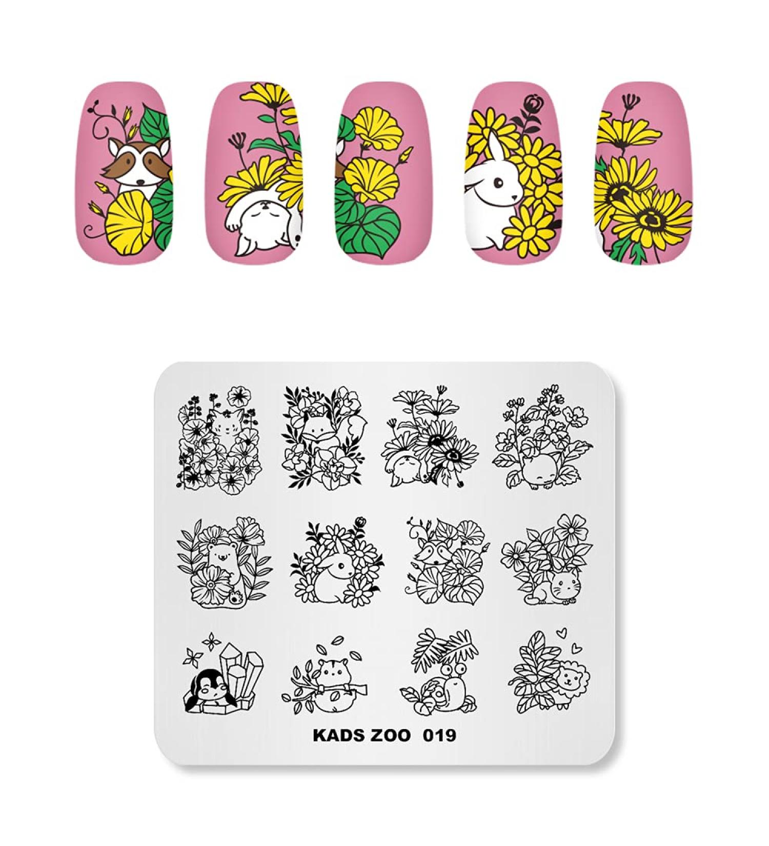 KADS Nail Art Stamping plate Nail Template Nail Art Design Tool Nail DIY Design Image Plate (ZO019) - Buy Online on SooperMarket.com