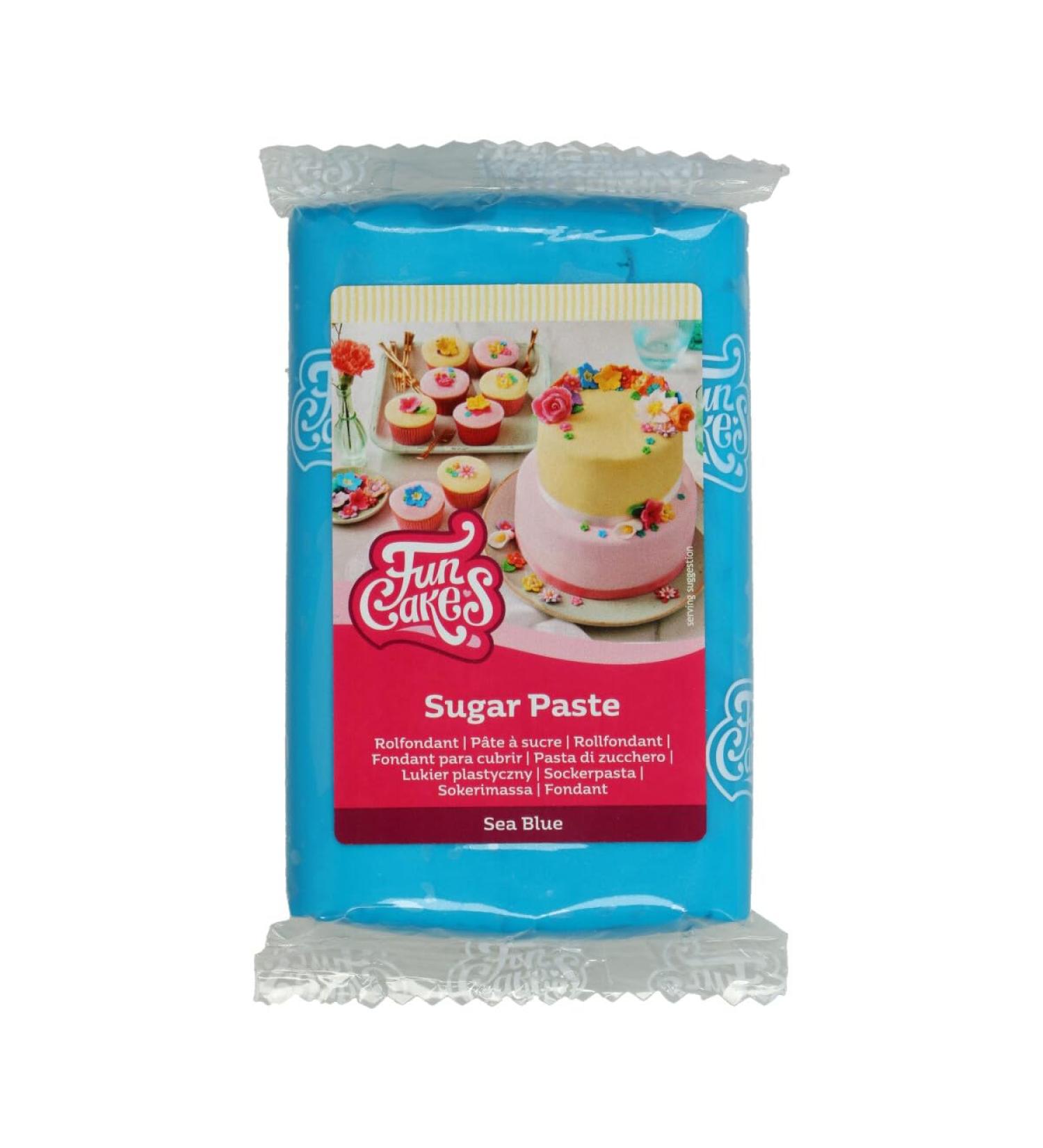 Funcakes Rollfondant Sea Blue - Easy to Use Smooth & Flexible Cake Decor Halal Kosher & Gluten-Free 250g - Buy Online on SooperMarket.com