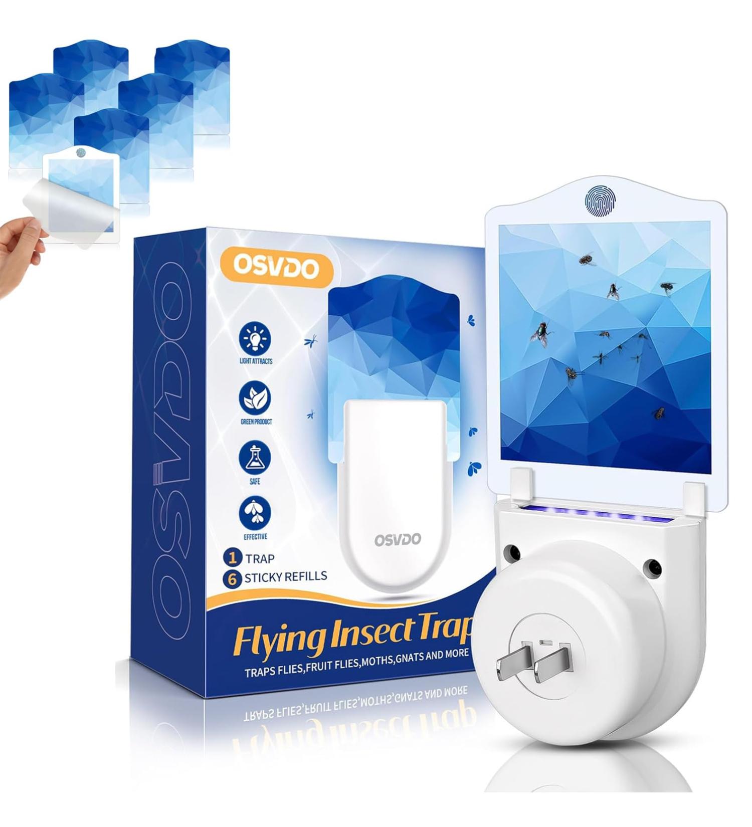 Indoor Sticky Trap Plug-in Indoor Snap Trap Blue-Purple Light Attracts Sticky Trap - 500 Square Feet Protection (1 Device + 6 Refills) - Buy Online on SooperMarket.com