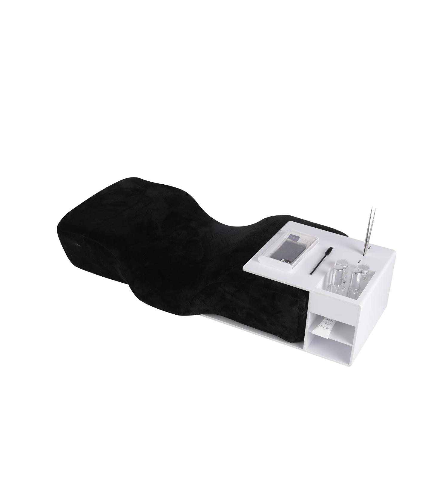 Professional White Eyelash Extension Memory Foam Pillow with Organizer Stand - Grafting Pillow with Velvet Pillowcase - Buy Online on SooperMarket.com