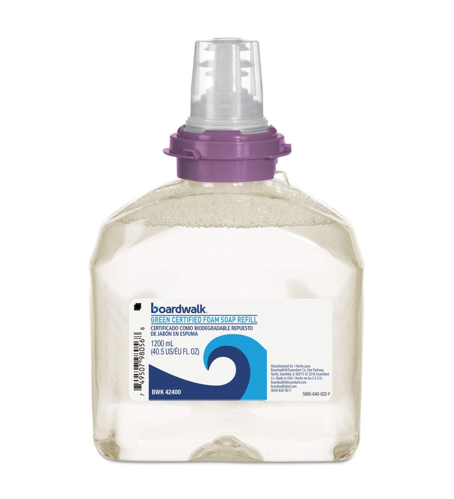 Buy Boardwalk 42400 Green Certified Foam Soap - Fragrance-Free 1200 mL Refill (2/Carton) - Eco-Friendly International Shipping - Buy Online on SooperMarket.com