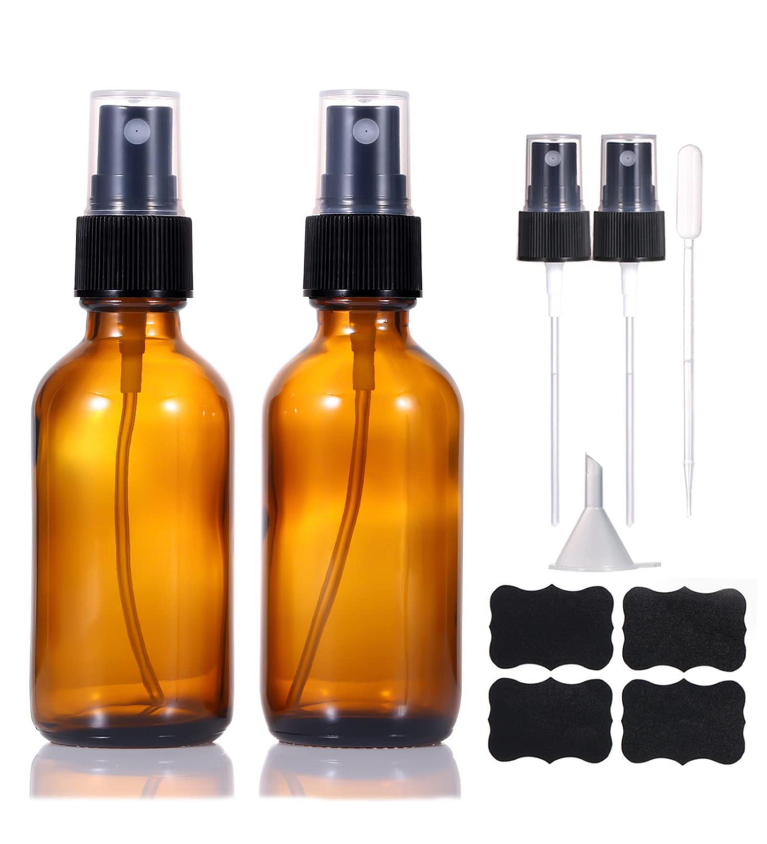 Buy Liyuabu 60ml Brown Spray Bottle - Refillable Travel Mist for Essential Oils Perfume & More (2 Pack) - Buy Online on SooperMarket.com