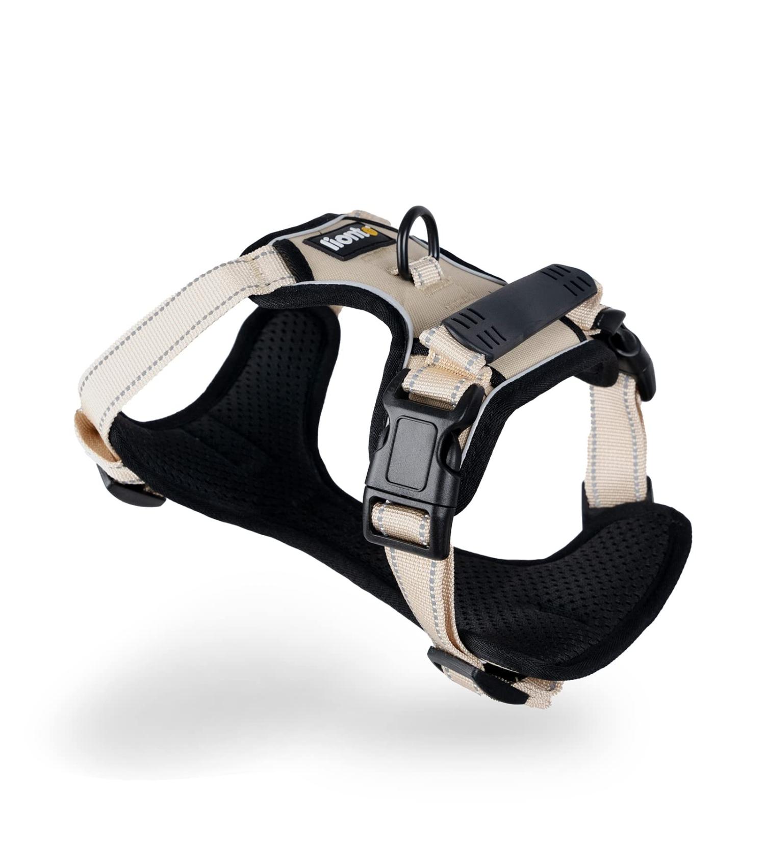 Shop Lionto Adjustable Padded Anti-Pull Dog Harness - Reflective Safety Harness Size S Beige | International Shipping Available - Buy Online on SooperMarket.com