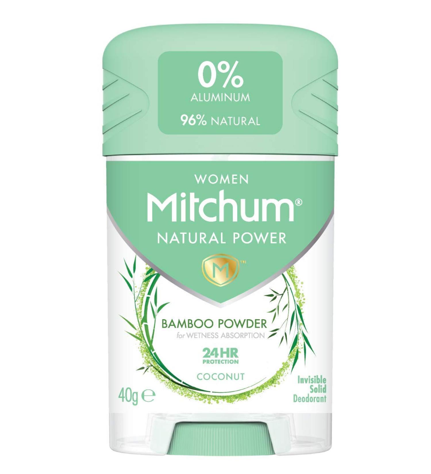 Mitchum Women 24HR Natural Vegan Deodorant Stick | Aluminium-Free Coconut Scent | Dermatologist Tested | 40g - Buy Online on SooperMarket.com