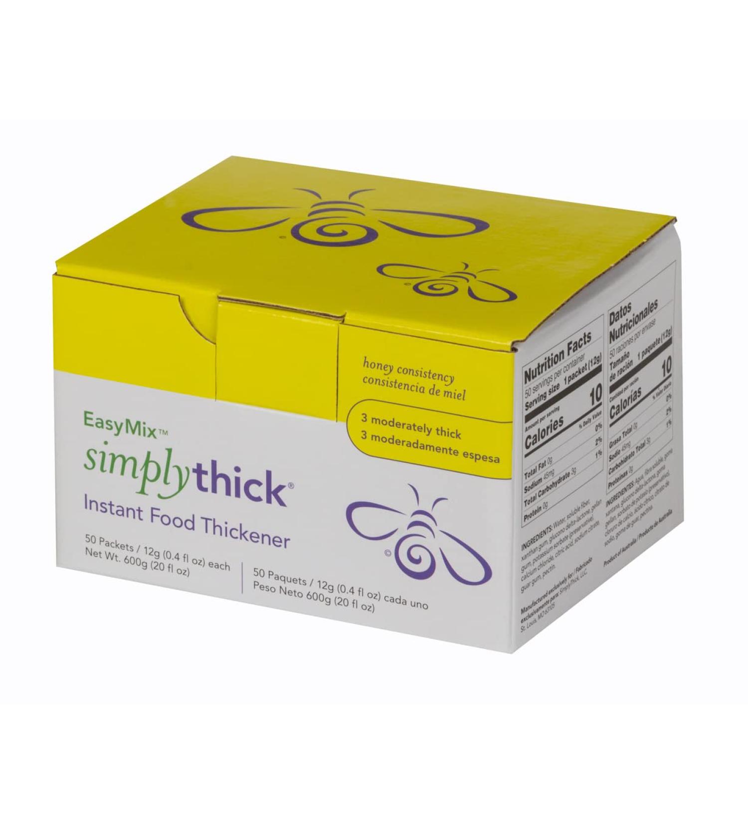 SimplyThick EasyMix | 50x12g Packets | Dysphagia Gel Thickener | IDDSI Level 3 - Honey Consistency - Buy Online on SooperMarket.com