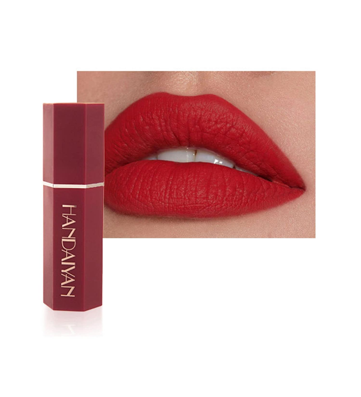 Long Lasting Matte Velvet Lipstick in Scarlet - Waterproof Lip Color for Women | Professional Cosmetics Makeup Gift - Buy Online on SooperMarket.com