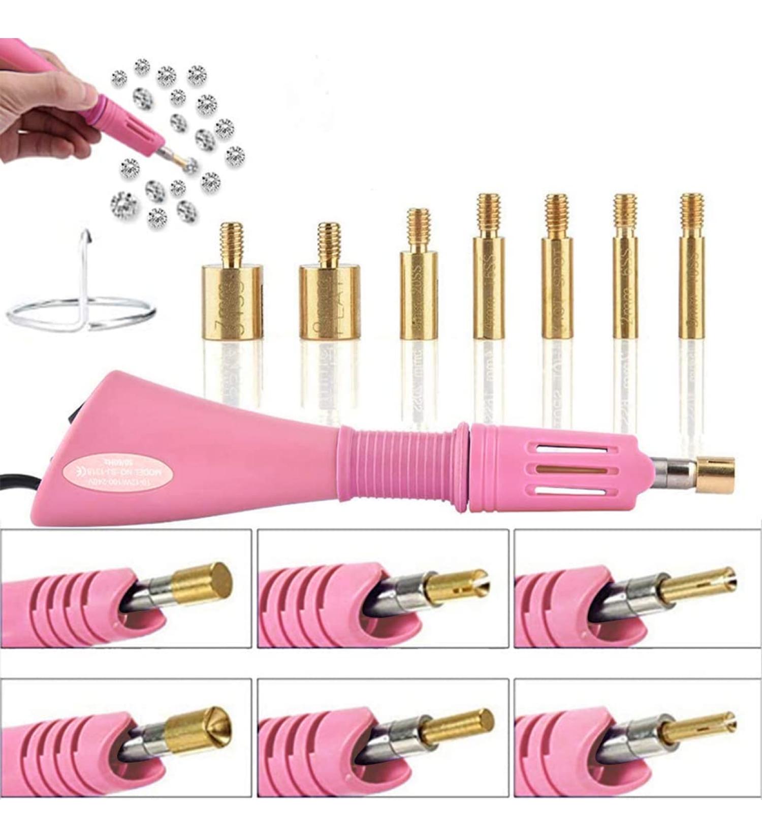 Hotfix Rhinestone Applicator - 7 in 1 Professional DIY Tool with 7 Tips - Pink - Buy Online on SooperMarket.com