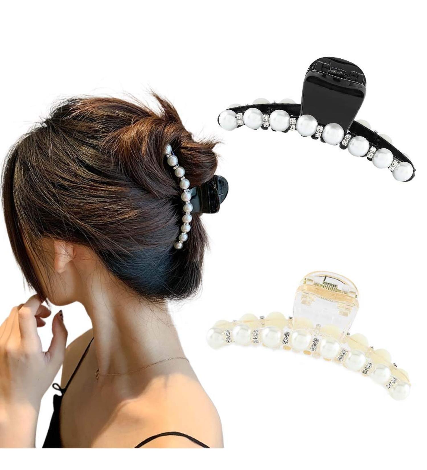 Runmi Pearl & Crystal Hair Clips - Stylish Accessories for Women & Girls (2 Pack) - Buy Online on SooperMarket.com