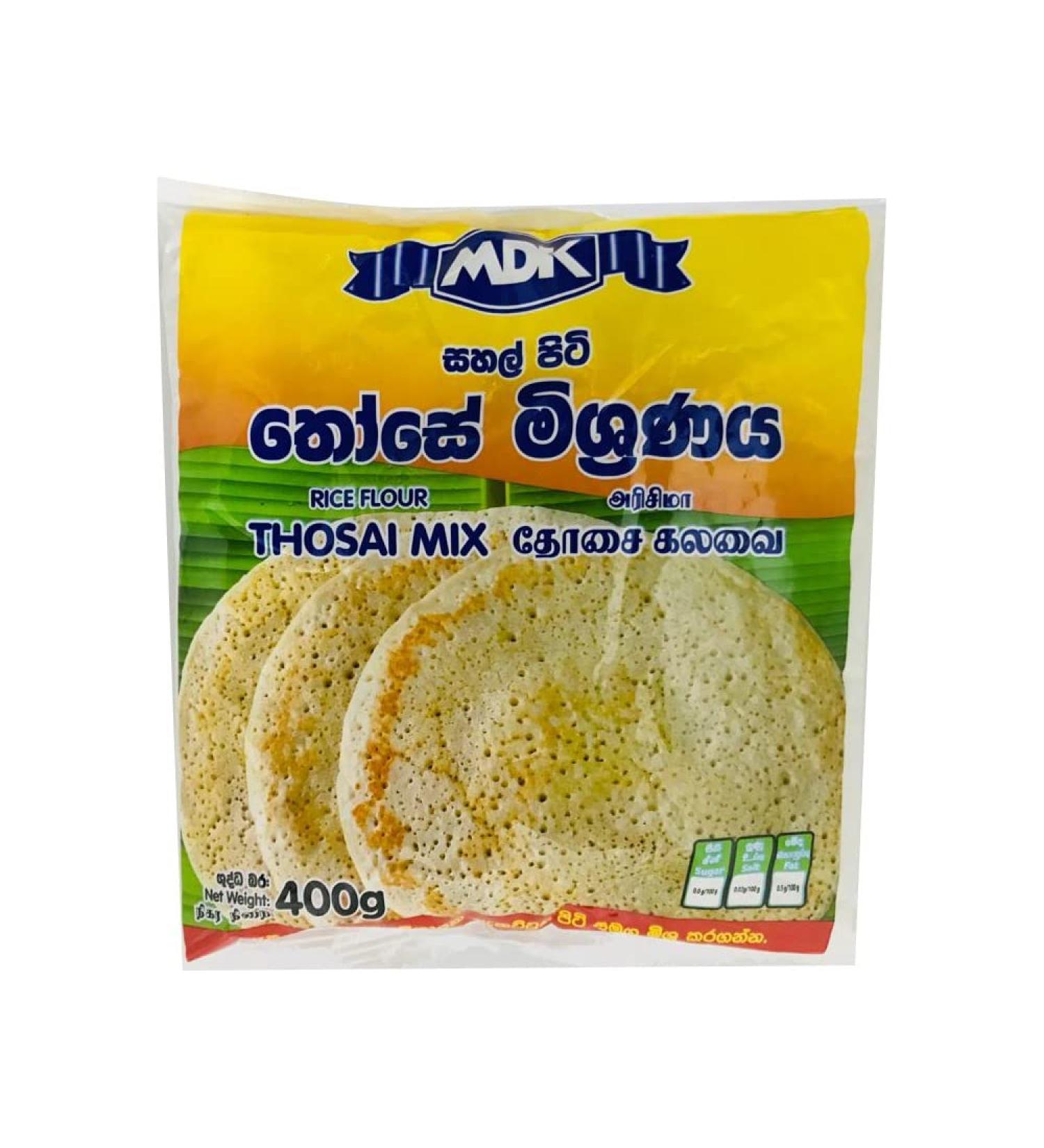 MDK Thosai Mix | 400G | Flour Mixes | Rice Flour | No Artificial Coloring | No Artificial Flavoring | Thosai Mix | SriLankan Origin - Buy Online on SooperMarket.com