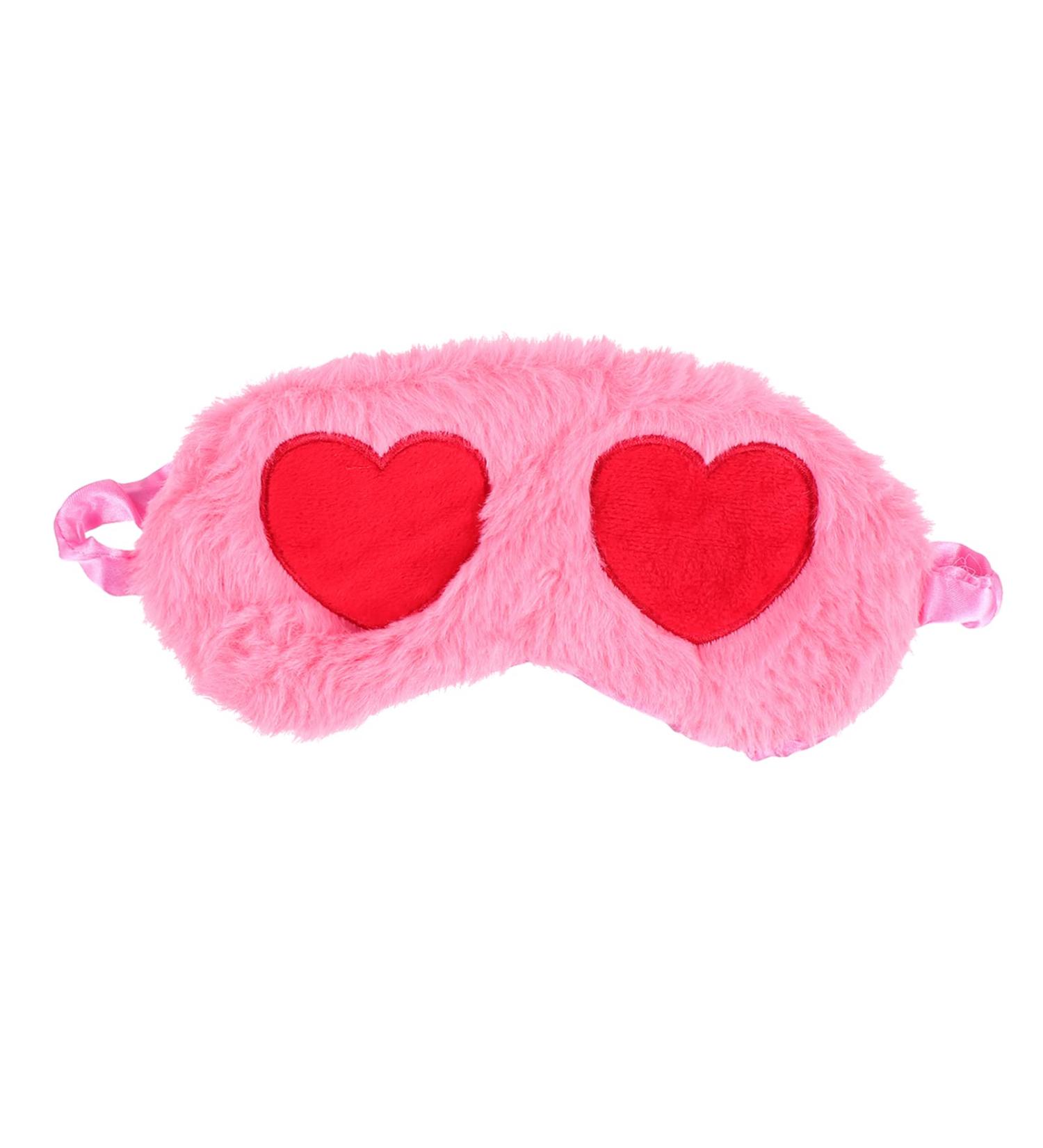 Adjustable Plush Heart Eye Mask for Daytime Naps, Travel, and Valentine's Day | Soft Blindfold for Deep Sleep and Relaxation - Buy Online on SooperMarket.com