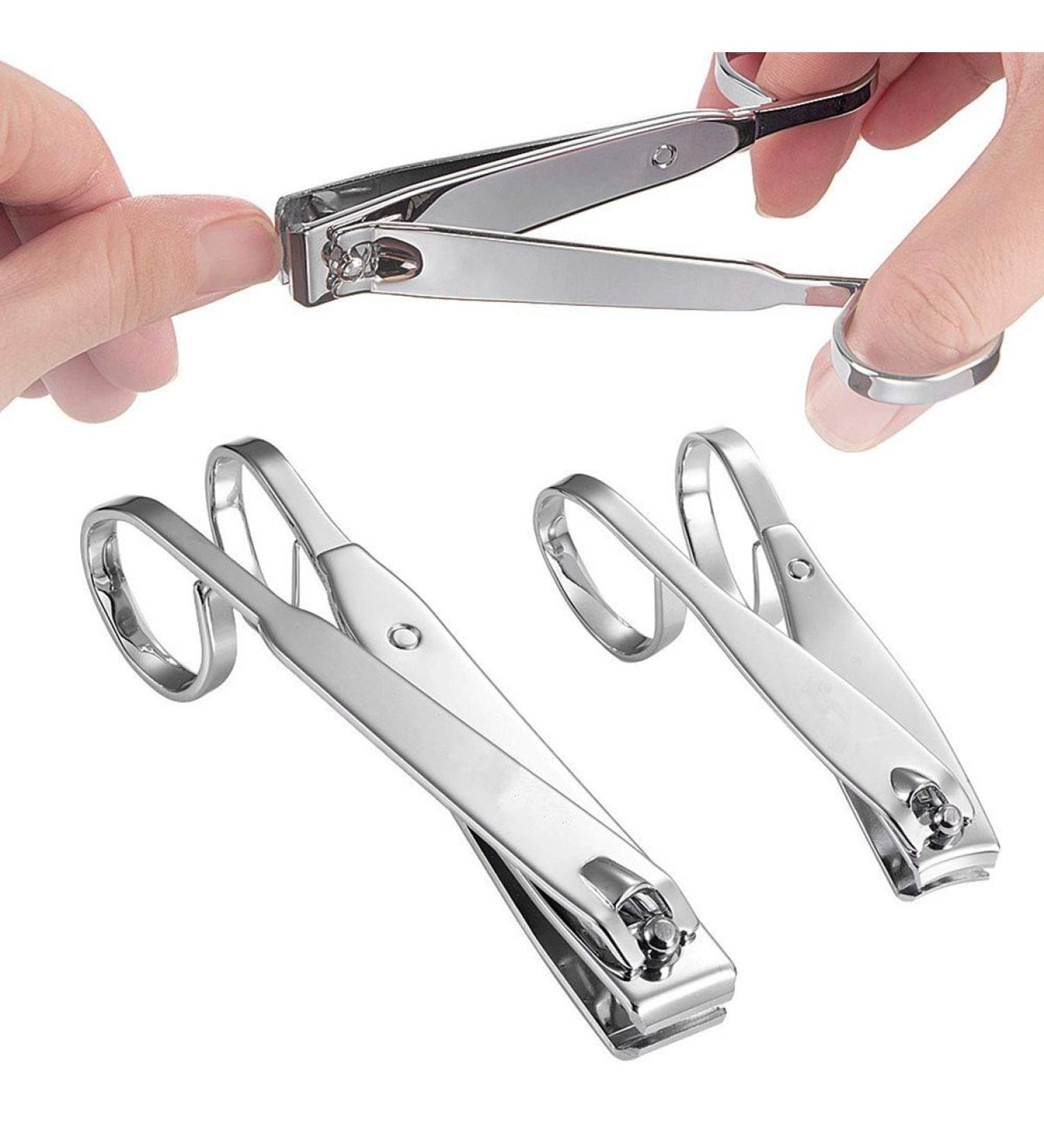 KRISMYA EZ Grip Nail Clipper Set for Seniors - Carbon Steel Fingernail & Toenail Clippers in Metal Case - Set of 2 Sizes for Men & Women - Buy Online on SooperMarket.com
