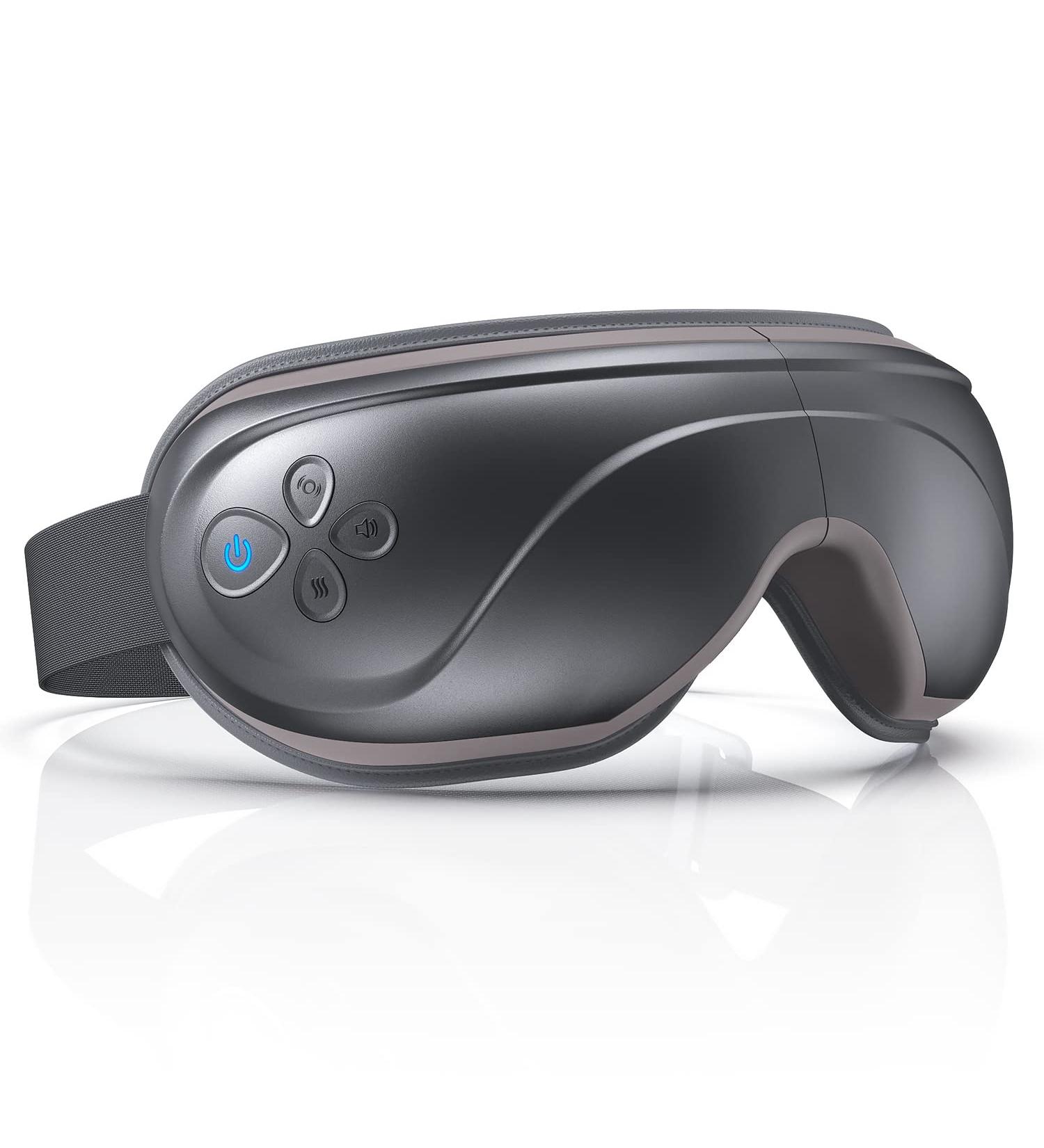 RENPHO Eye Massager with Heat, Vibration & Compression | Bluetooth Music, Rechargeable, Ideal for Relaxing Eye Strain, Dark Circles, Dry Eyes | Improve Sleep | Gray - Buy Online on SooperMarket.com